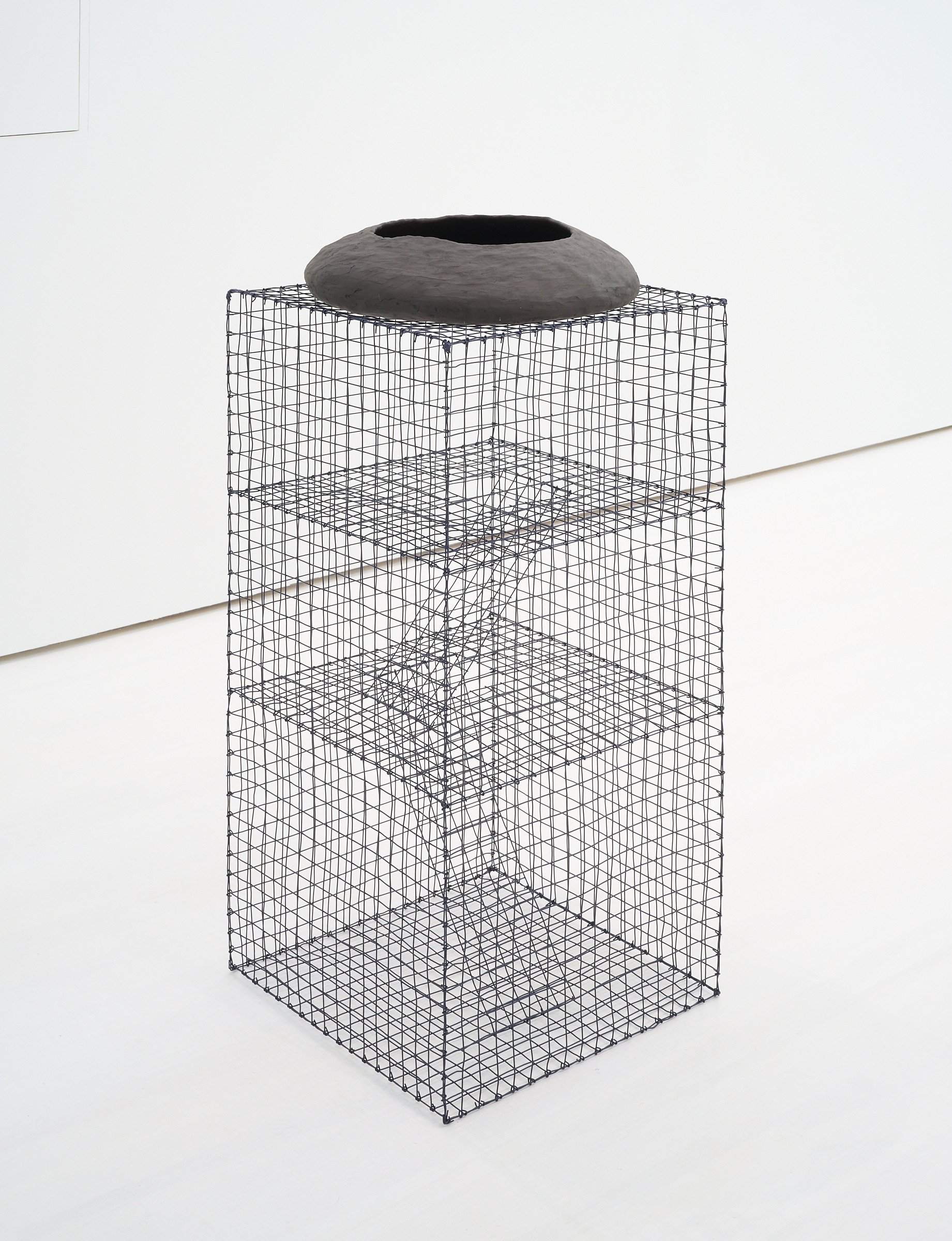 Office, 2021, Ceramic, Powder Coated Chicken Wire, 22.5 × 18.25 × 18.25 in | 57 × 46 × 46 cm