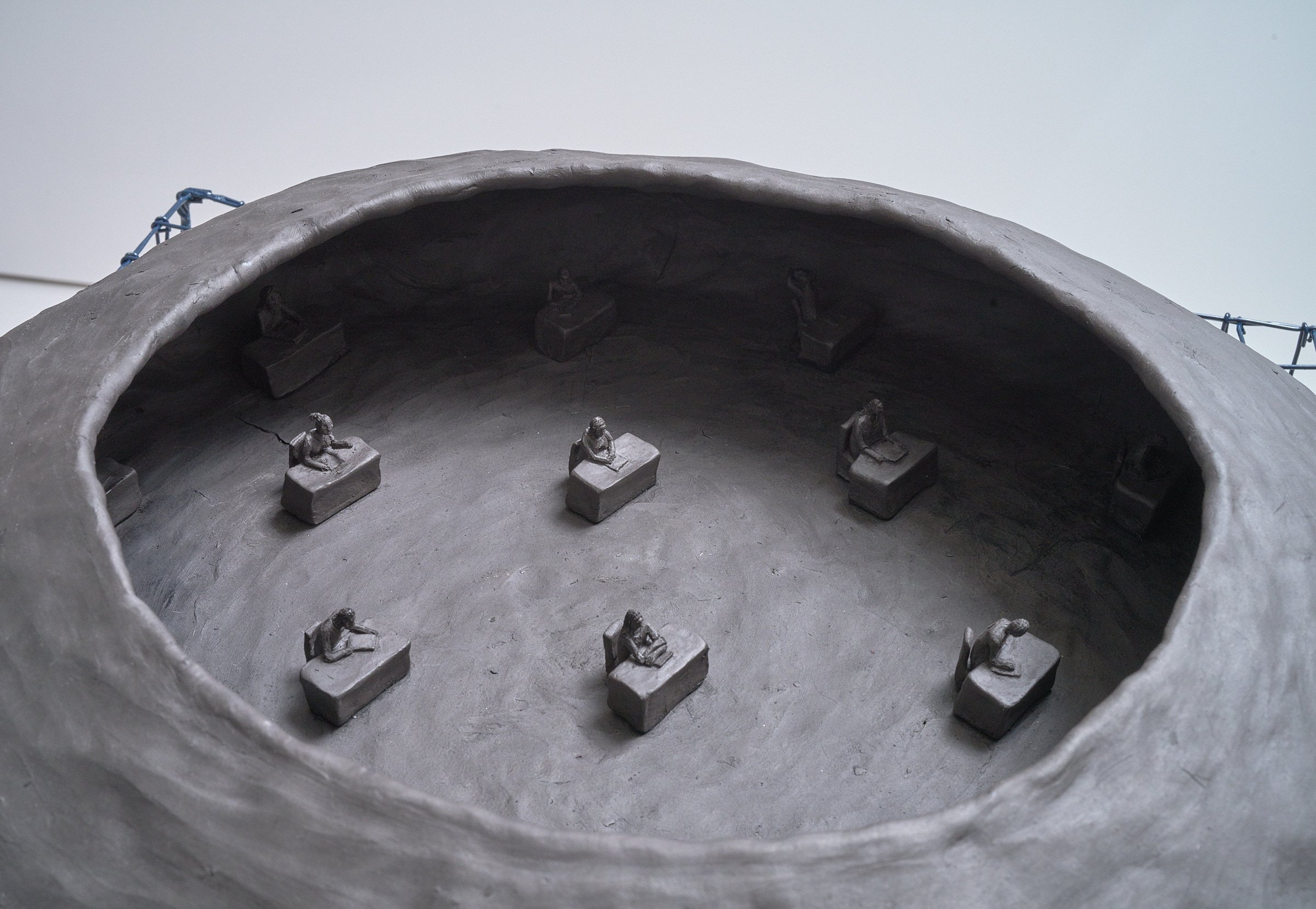 Office (Detail), 2021, Ceramic, Powder Coated Chicken Wire, 22.5 × 18.25 × 18.25 in | 57 × 46 × 46 cm