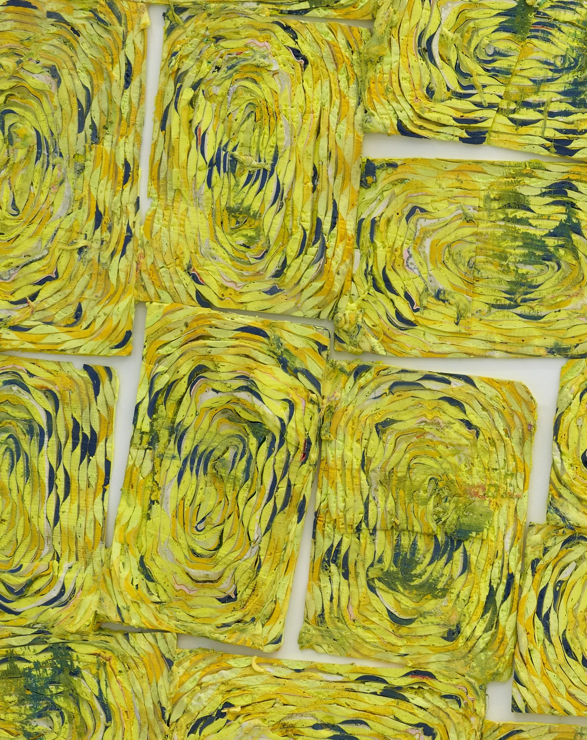 Detail, Flores, Abrazadera, 2024. Acrylic. 60 x 90 inches. 