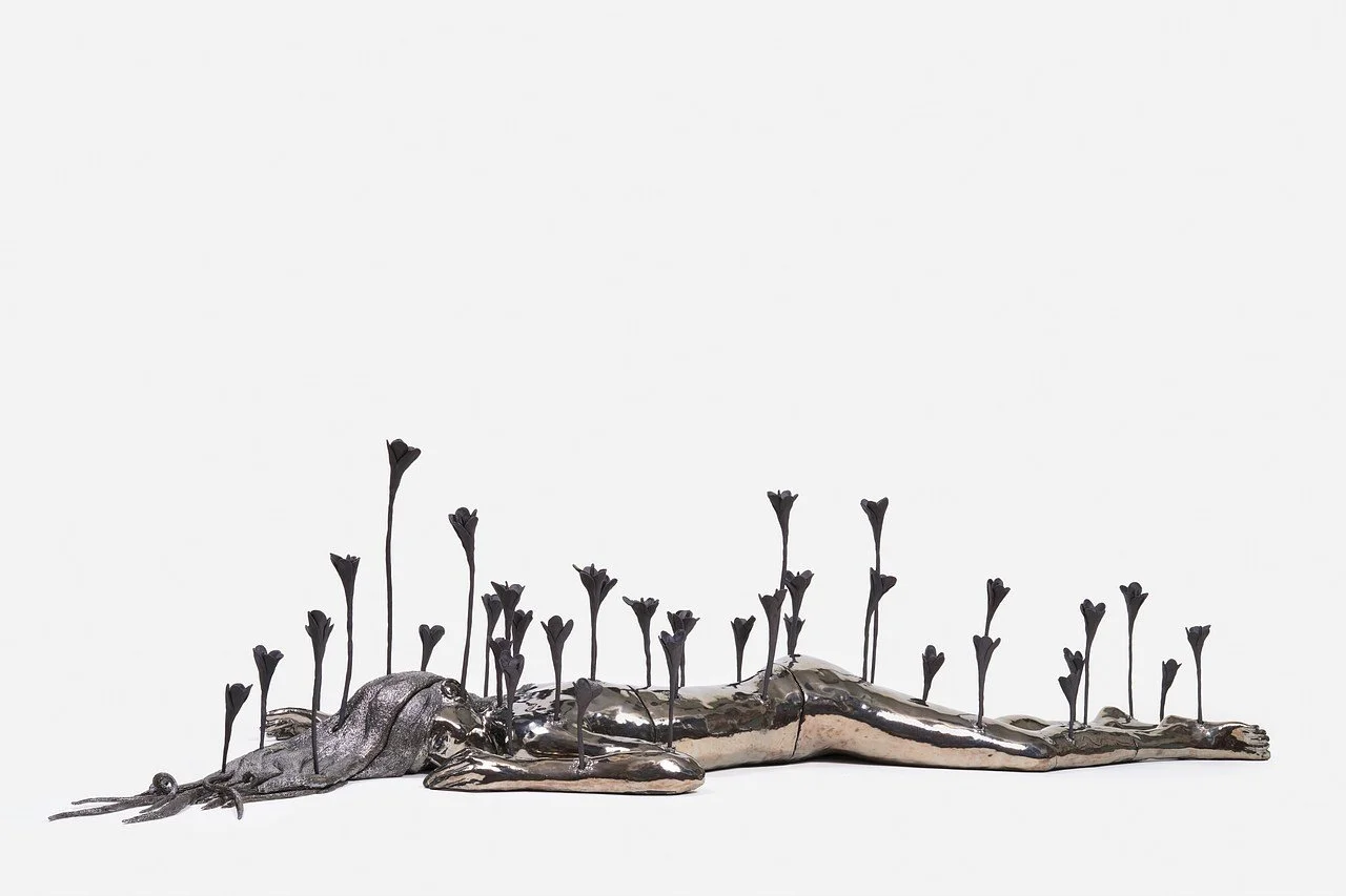 What was Left of me Bloomed, 2026, Ceramic, 83 × 30 × 20 in | 211 × 76 × 51 cm