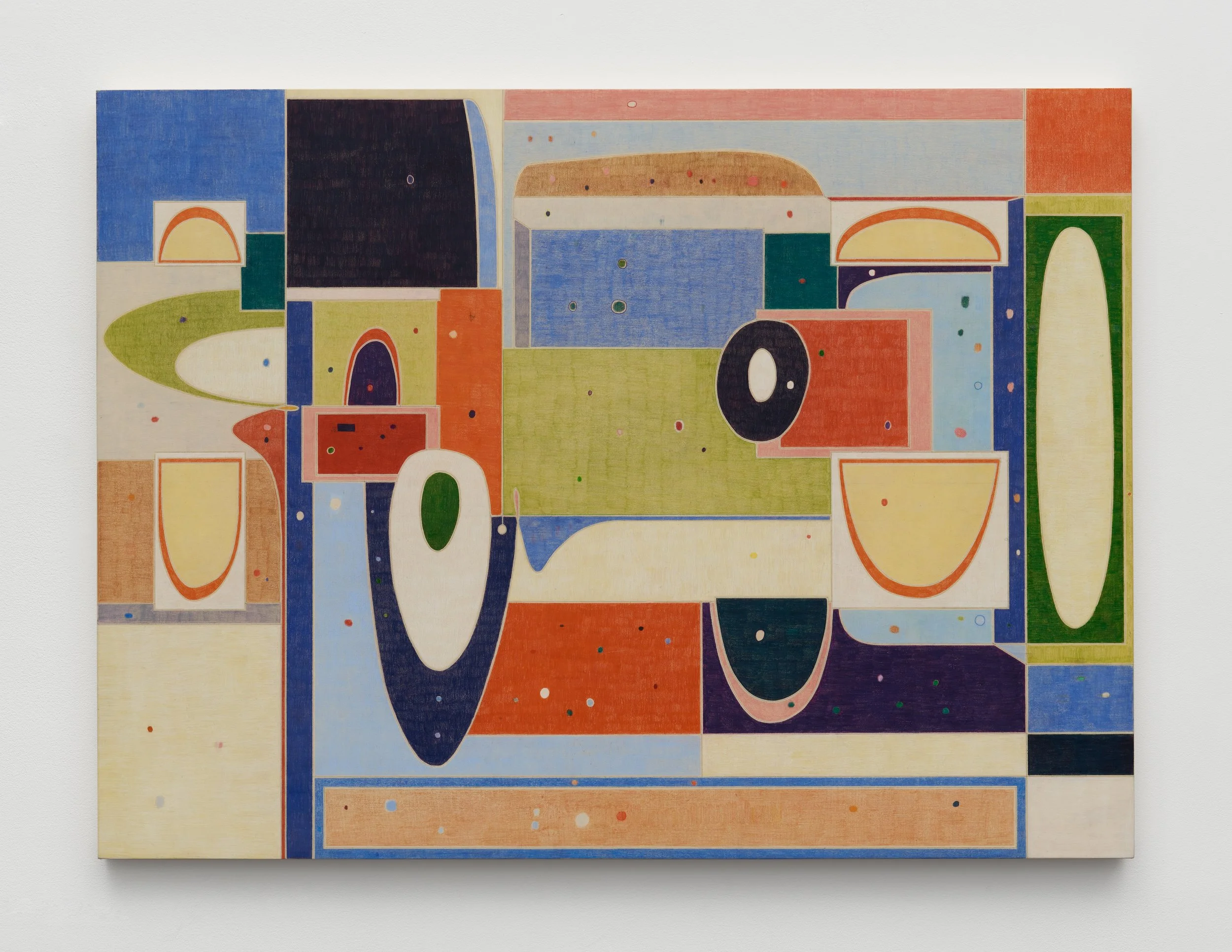 Marlon Kroll, Tabloid, 2026, Colored pencil on muslin over panel, 30 × 40 in | 76 × 102 cm