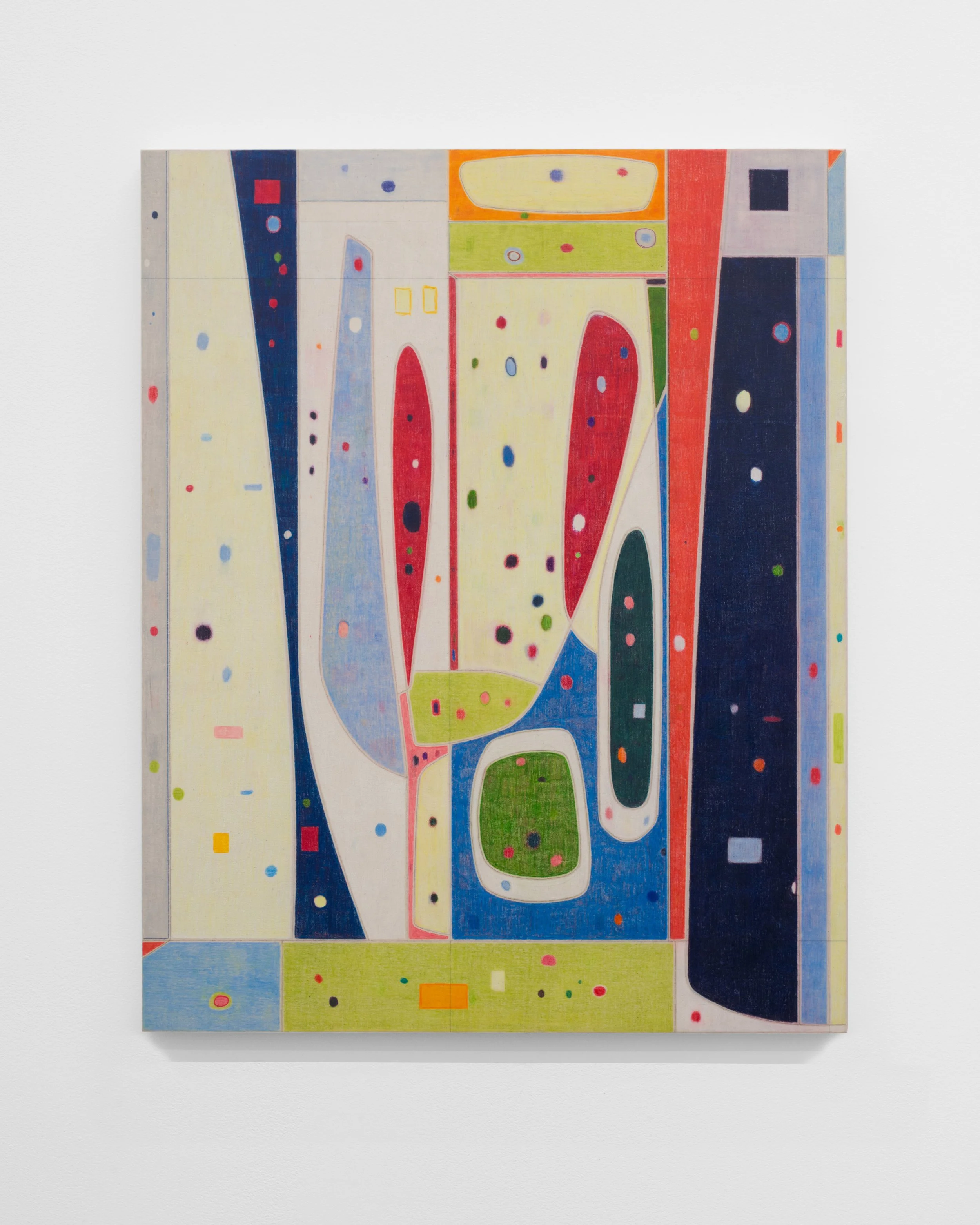 Antenna, 2026, Colored pencil on bed sheet over panel, 20 x 16 in | 51 x 40.5 cm