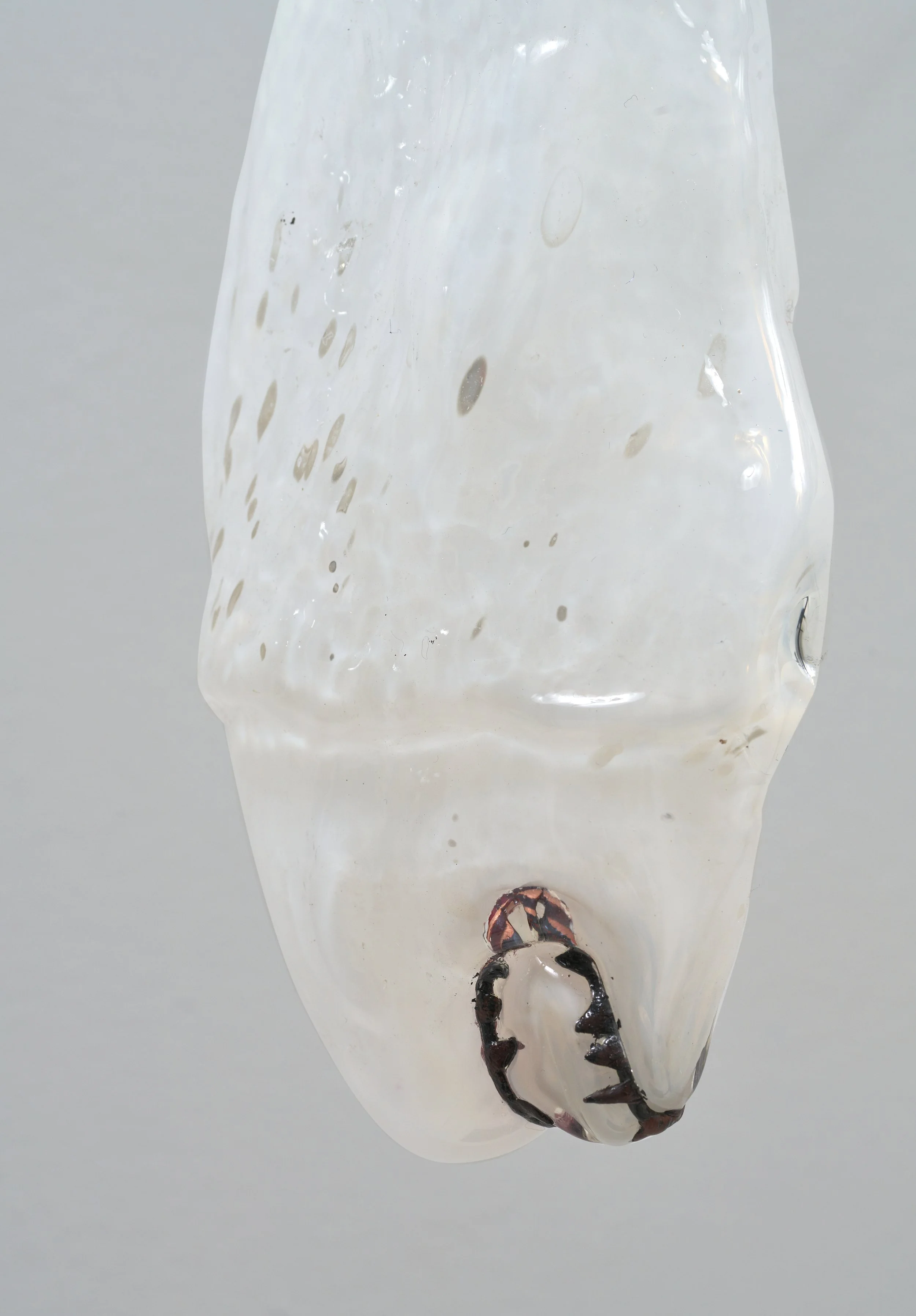 Fish stand (3) (Detail), 2021, Hand-Blown Glass, Copper, Blackened Steel, 58 × 30 × 10 in | 147 × 76 × 25 cm