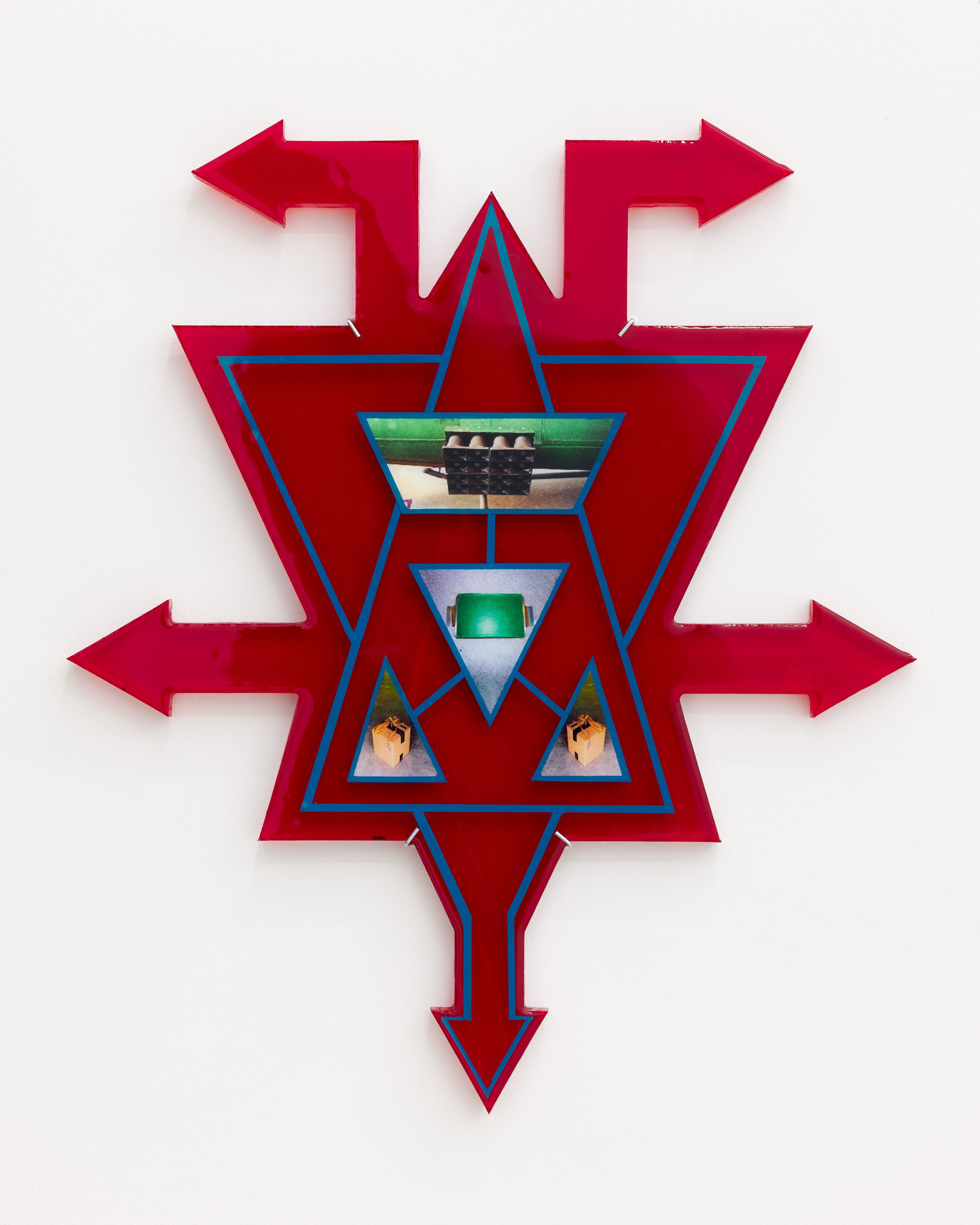 Map of PSYOP Dissemination Tools, 2024, Resin, Acrylic, Pigment, Inkjet Print on Paper, 24.5 x 20.5 x 0.5 inches