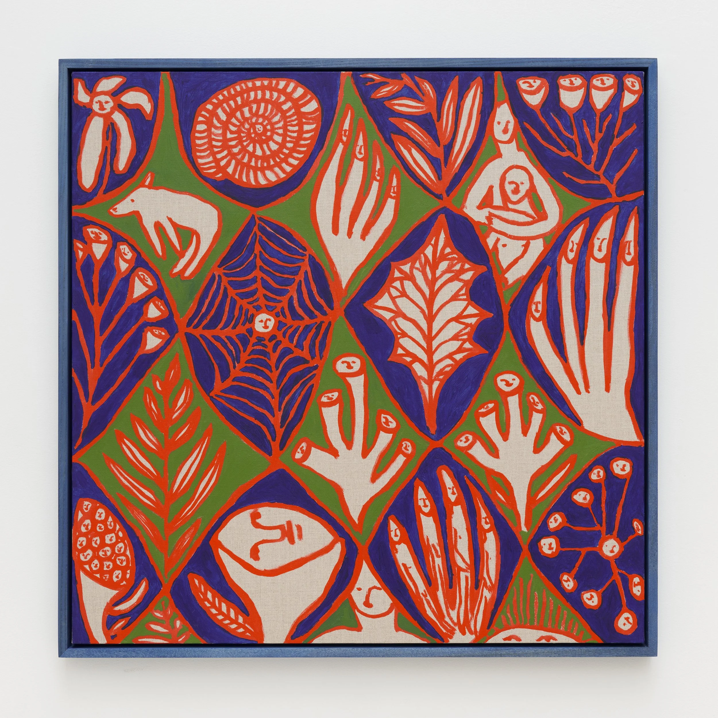 Internal Quit #1, 2025, Acrylic on linen, stained frame, 31.5 x 31.5 in | 80 x 80 cm