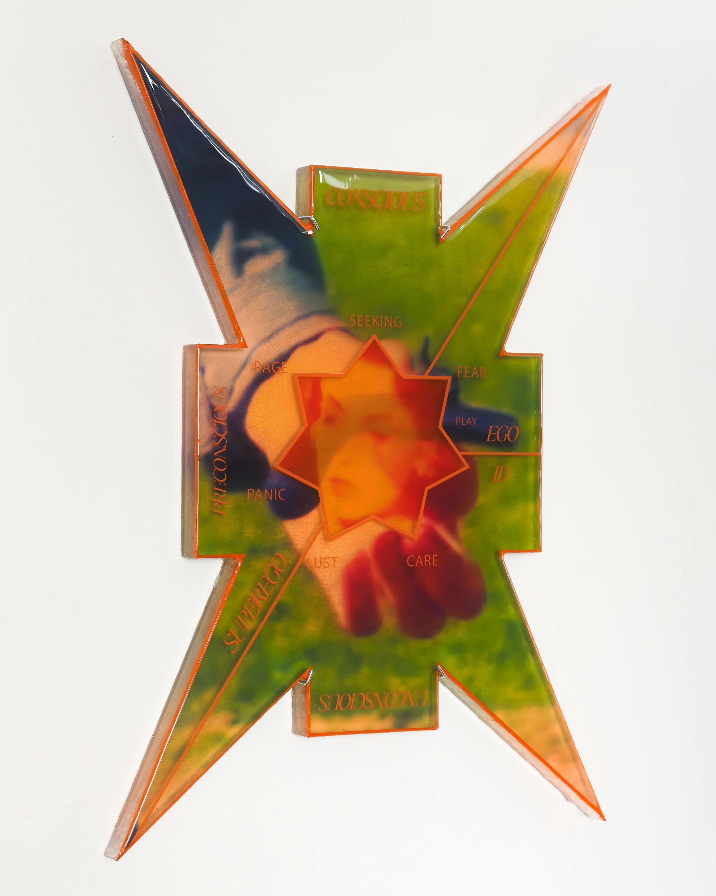 Star Diagram / Psychoanalysis Connection, 2024, UV Print on Resin, Pigment, 24 x 17.8 x 1 inches