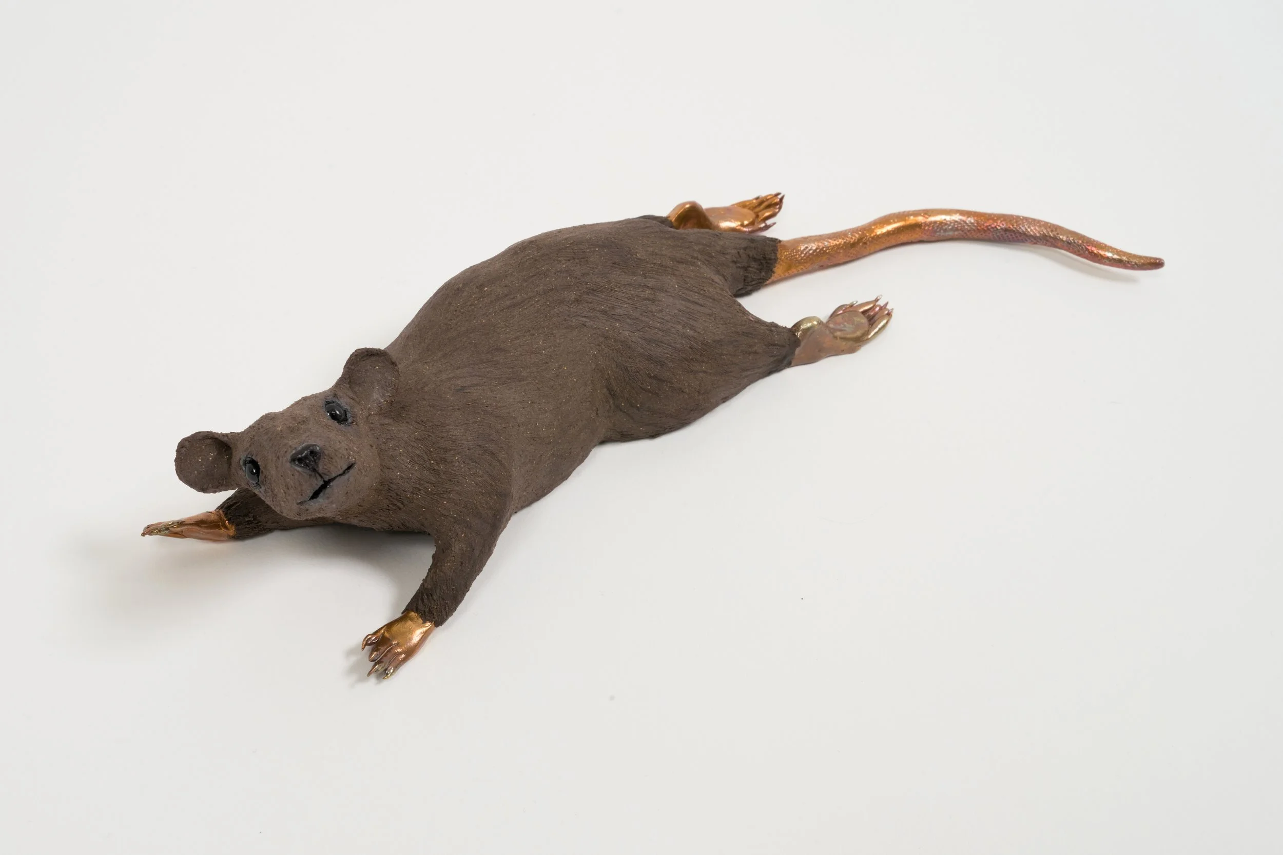 Rat, 2026, Ceramic and Bronze, 11 × 3 × 3 in | 28 × 8 × 8 cm