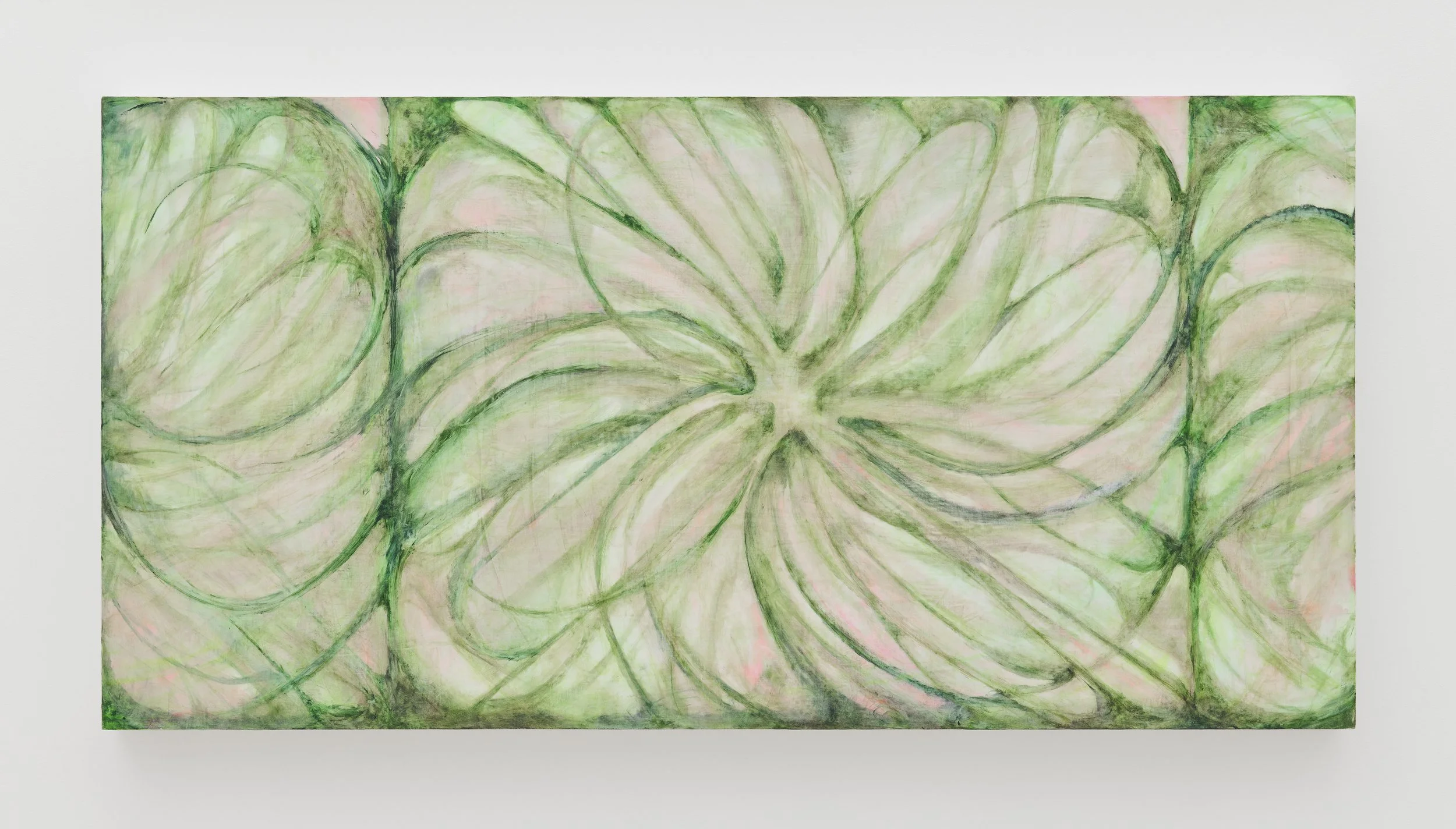 Ang Ziqi Zhang, Wait, 2025, Oil and acrylic on panel, 23 1/8 x 46 in | 58.4 x 116.8 cm