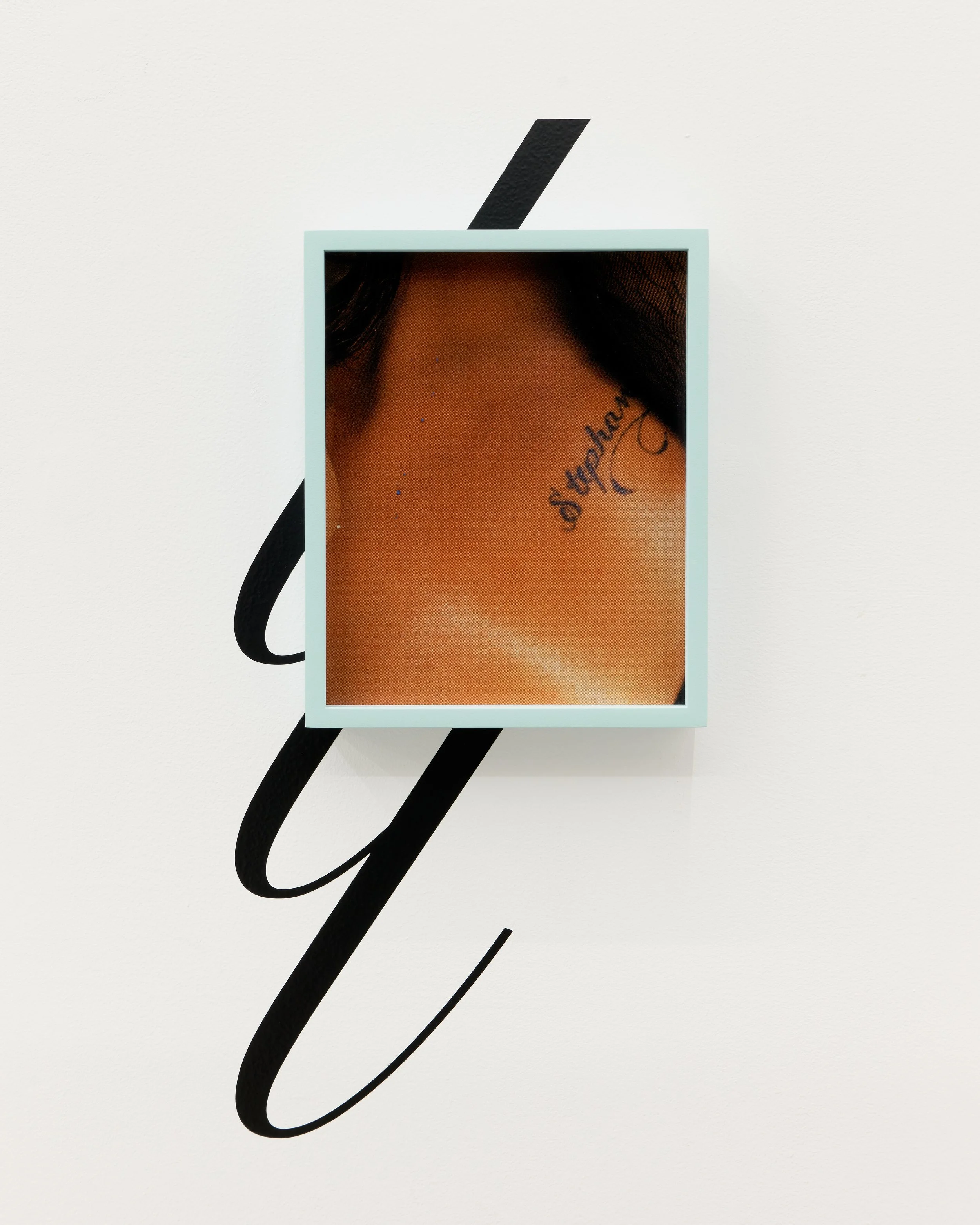 Angel (II), 2025, Archival inkjet print, custom frame, vinyl, 10 x 8 inches