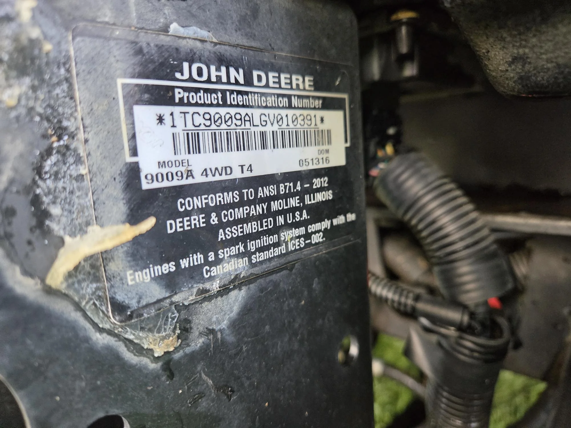 2016 John Deere 9009A  5 deck rotary mower
