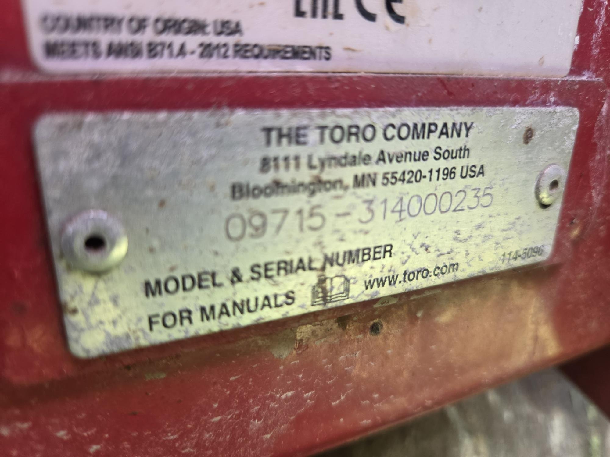 2014 Toro procore 864 aerator