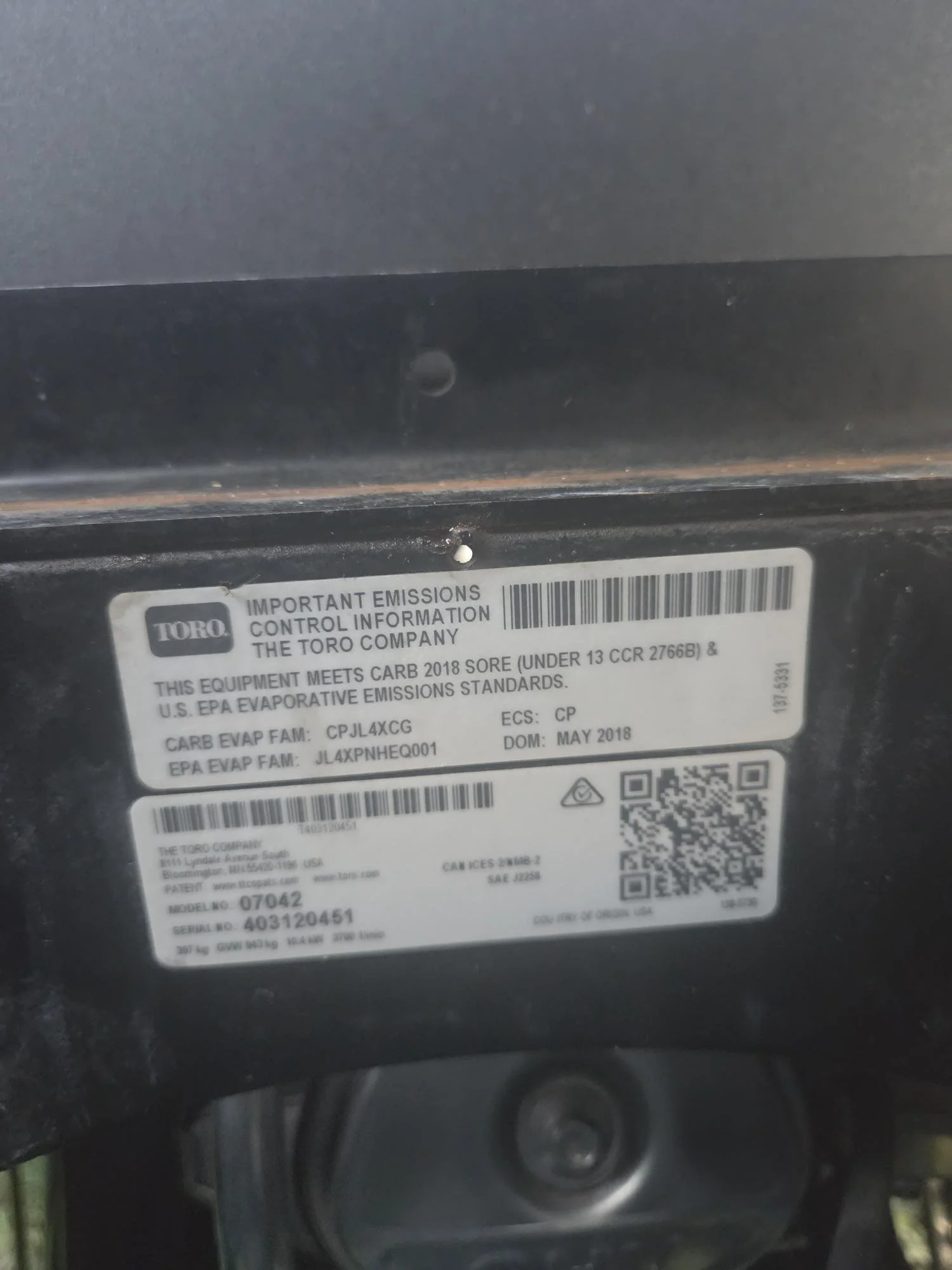 2018 Toro GTX workman