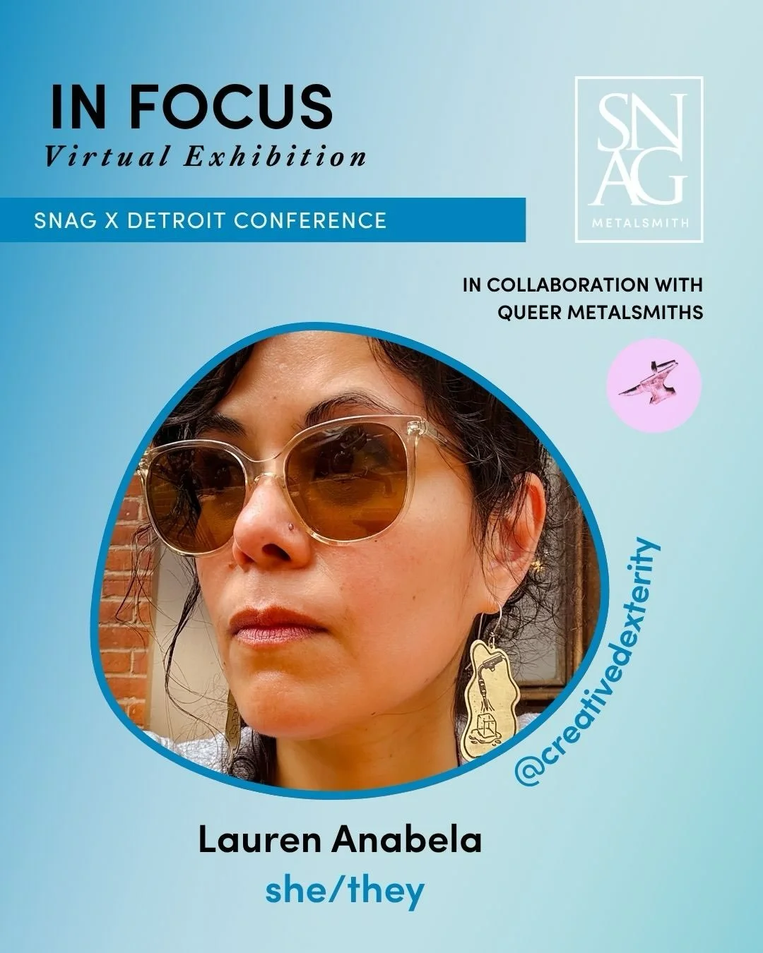 🌈Get to know the artists from the In Focus BIPOC + 2SLGBTQIA+ Virtual Exhibition!
.
✨Lauren Anabela Beaudoin (she/they) @creativedexterity 
&ldquo;The American Dream Hoops&rdquo;
&ldquo;The American Dream: Party Pin&rdquo;
&ldquo;Torchin Ice v1&rdqu