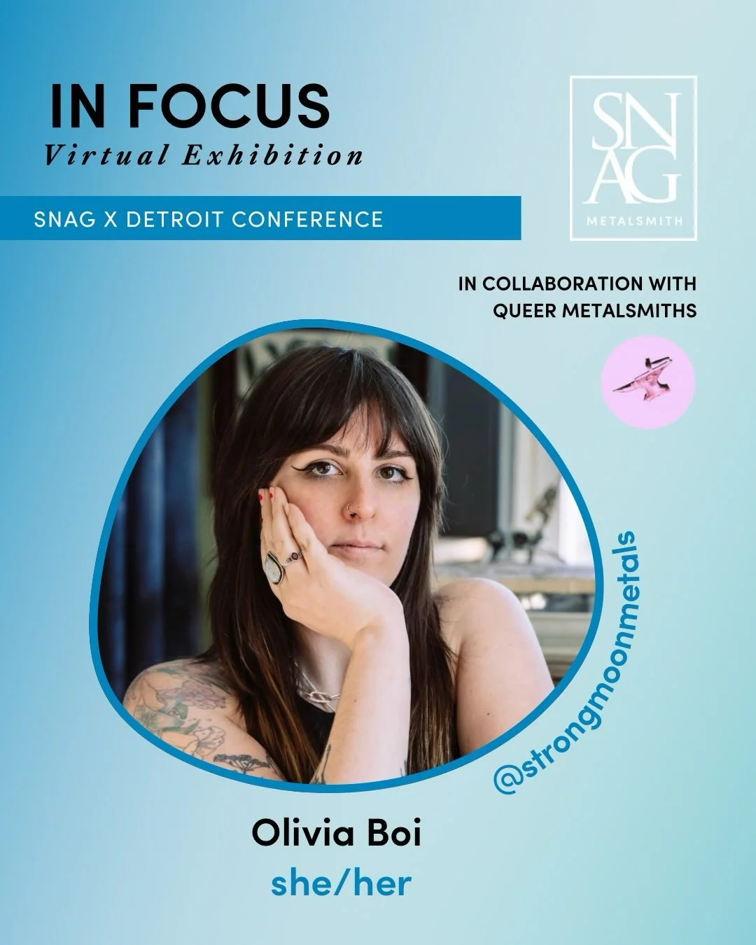 🌈Get to know the artists from the In Focus BIPOC + 2SLGBTQIA+ Virtual Exhibition! 
.
✨Olivia Boi (she/her)  @strongmoonmetals 
&ldquo;Sharp Shell Spike&rdquo;
&ldquo;Golden Nuraghe Pendant&rdquo;
&ldquo;Golden Nuraghe Pendant&rdquo;
&ldquo;I work pr