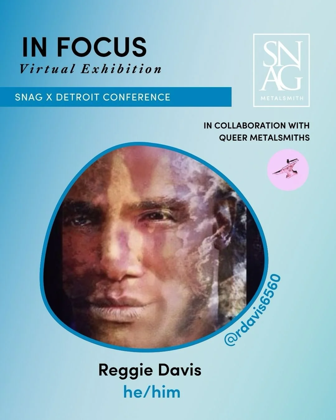 🌈Get to know the artists from the In Focus BIPOC + 2SLGBTQIA+ Virtual Exhibition! 
.
✨Reggie Davis (he/him)  @rdavis6560 
&ldquo;Conch Tribal Gold earrings&rdquo;
&ldquo;Ethnographic Sparkling Crescent Moon&rdquo;
&ldquo;Ginkgo Autumn&rdquo;
&ldquo;