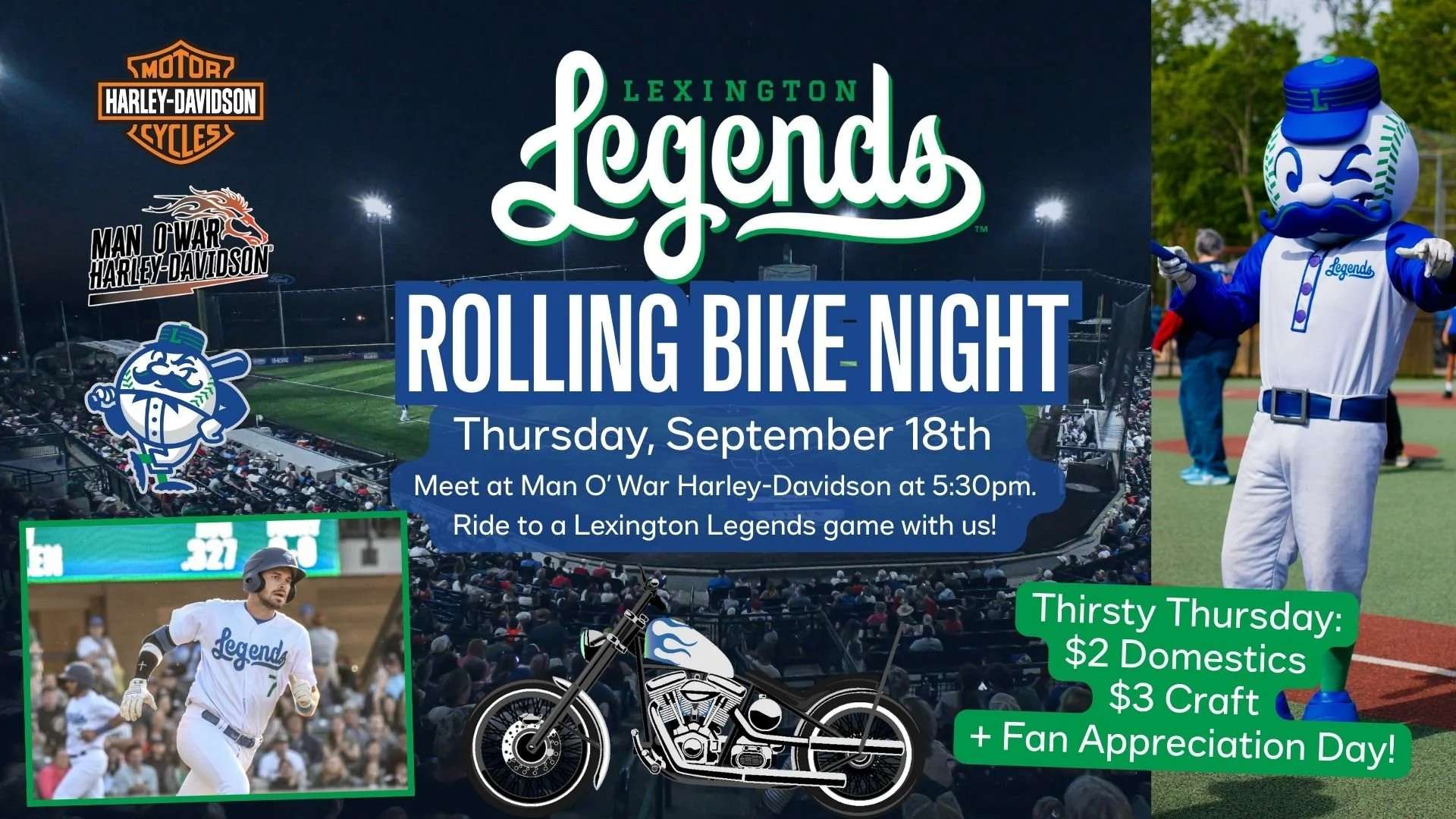 Lexington Legends Rolling Bike Night