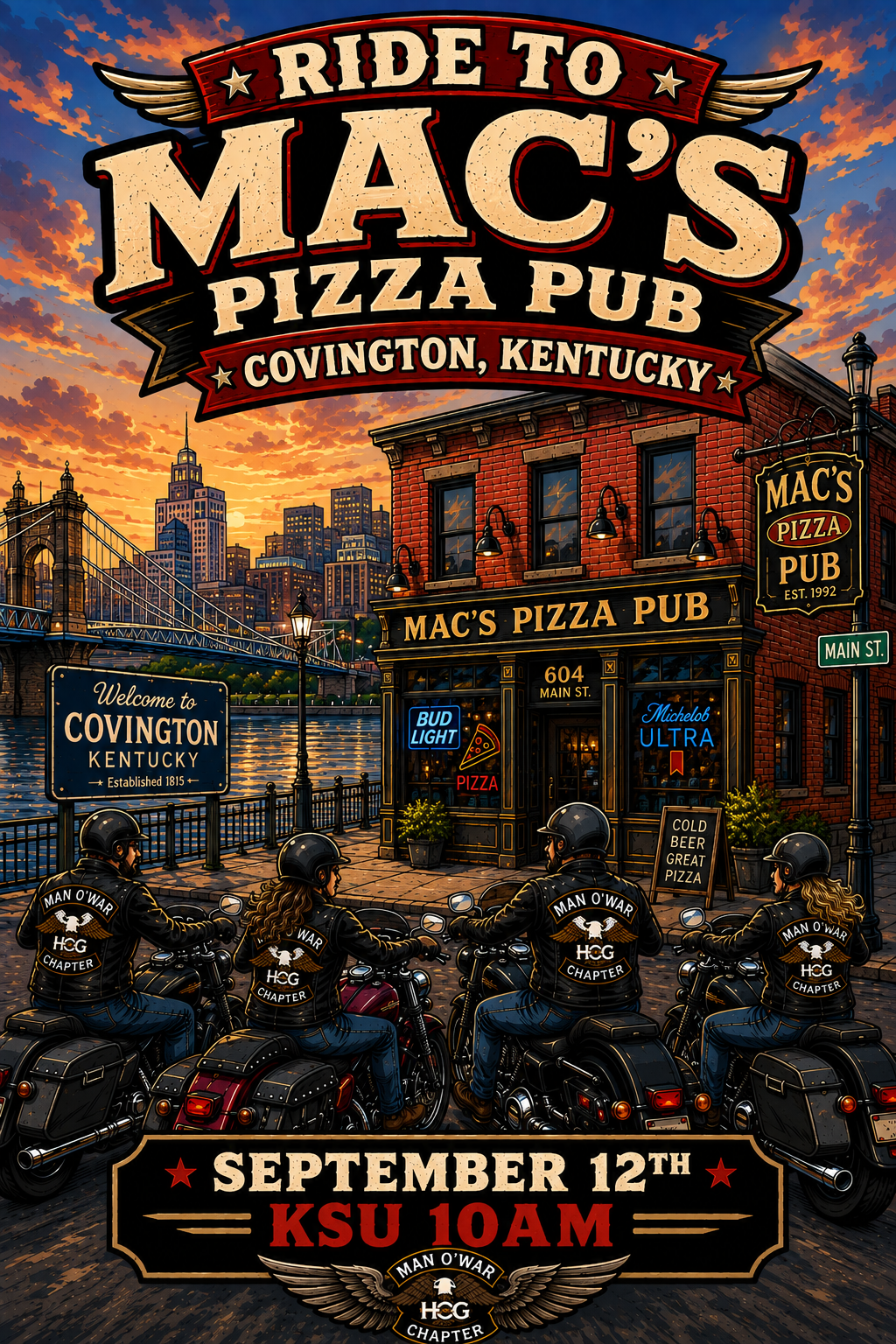 Ride to Mac's Pizza Pub