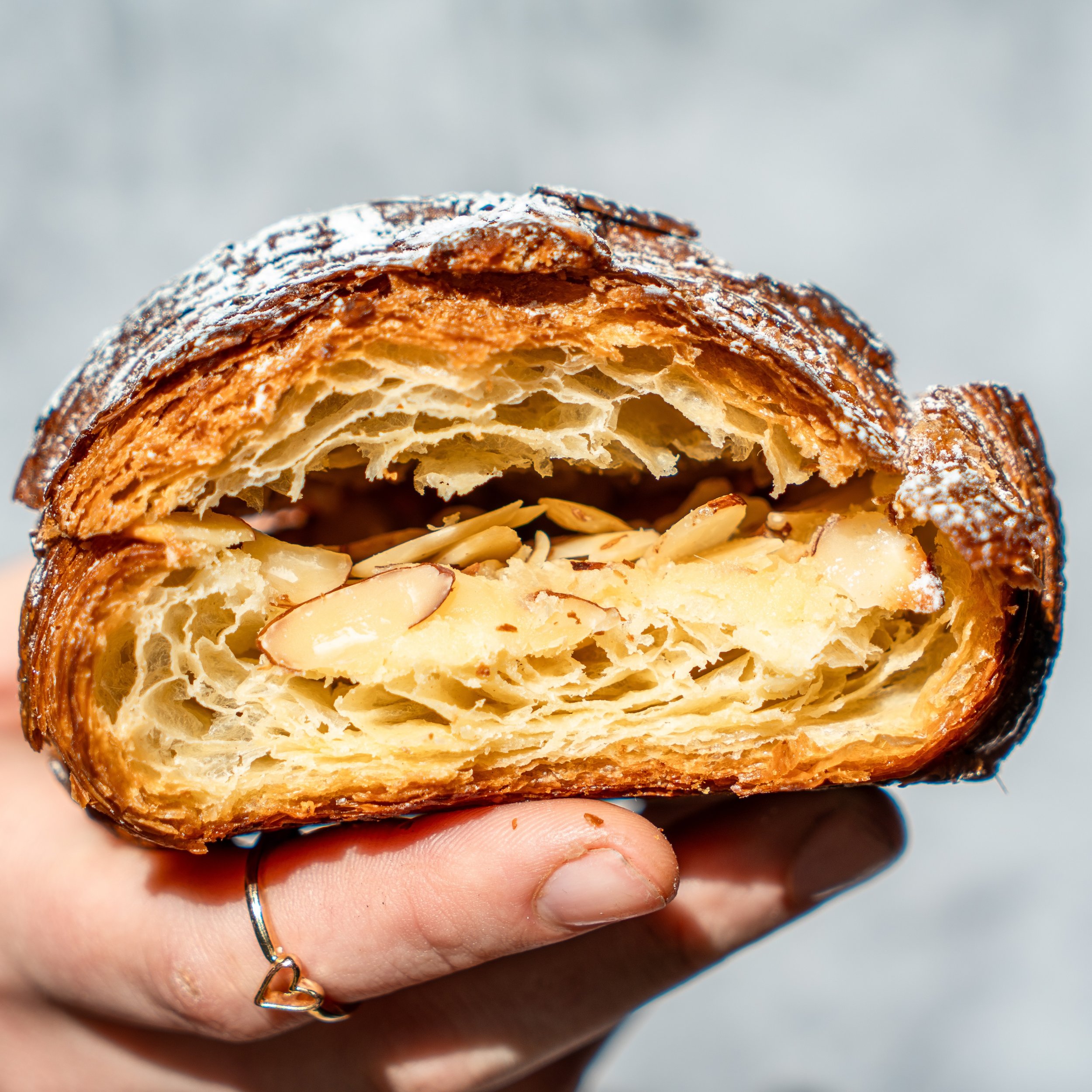 ALMOND CROISSANT 🥐

🌟 It&rsquo;s not just classic; it&rsquo;s iconic for a reason. 

🗣️ Bursting with luscious almond cream, adorned with silvered almonds, and crowned with even more almonds and a sumptuous dusting of powdered sugar&mdash;this cro