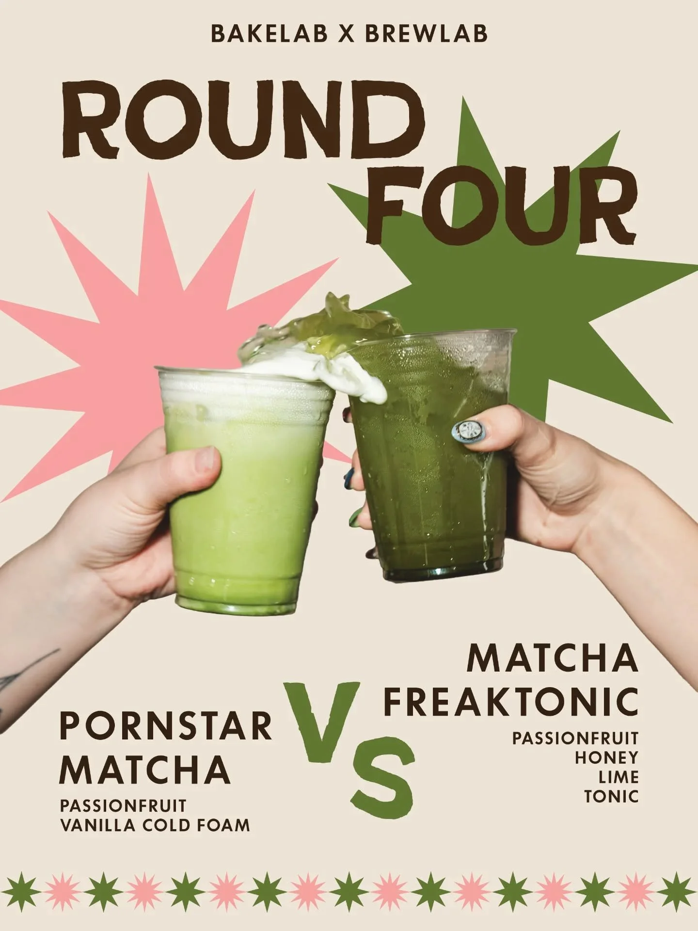 our baristas have lovingly been referring to Week 4 as "FREAK WEEK"

Matcha Freak Tonic 
passionfruit syrup, honey, lime juice, &amp; tonic 

VS

Pornstar Matcha 
passionfruit syrup, milk of choice, vanilla cold foam 

come get freaky 😏

.