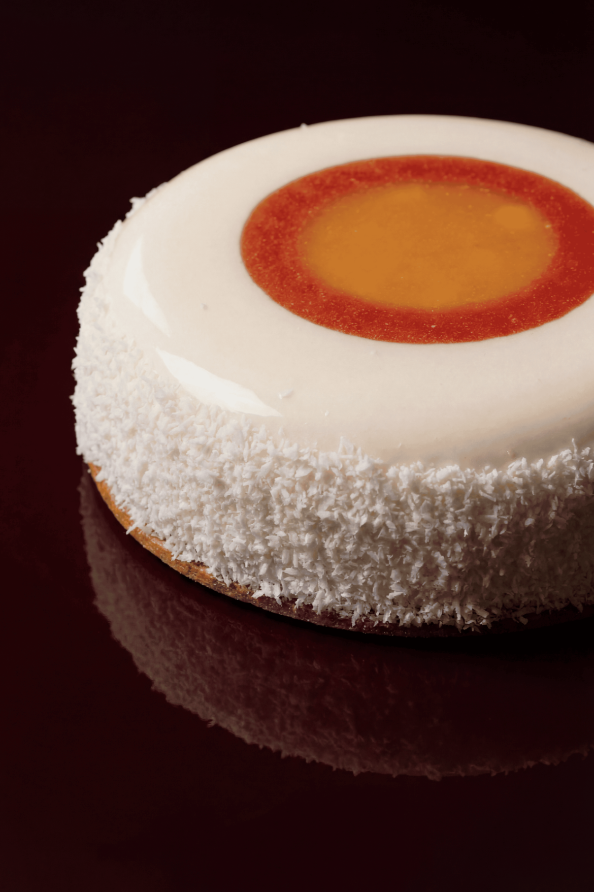 Coconut Halo – Coconut, Passion Fruit & Strawberry Mousse Cake