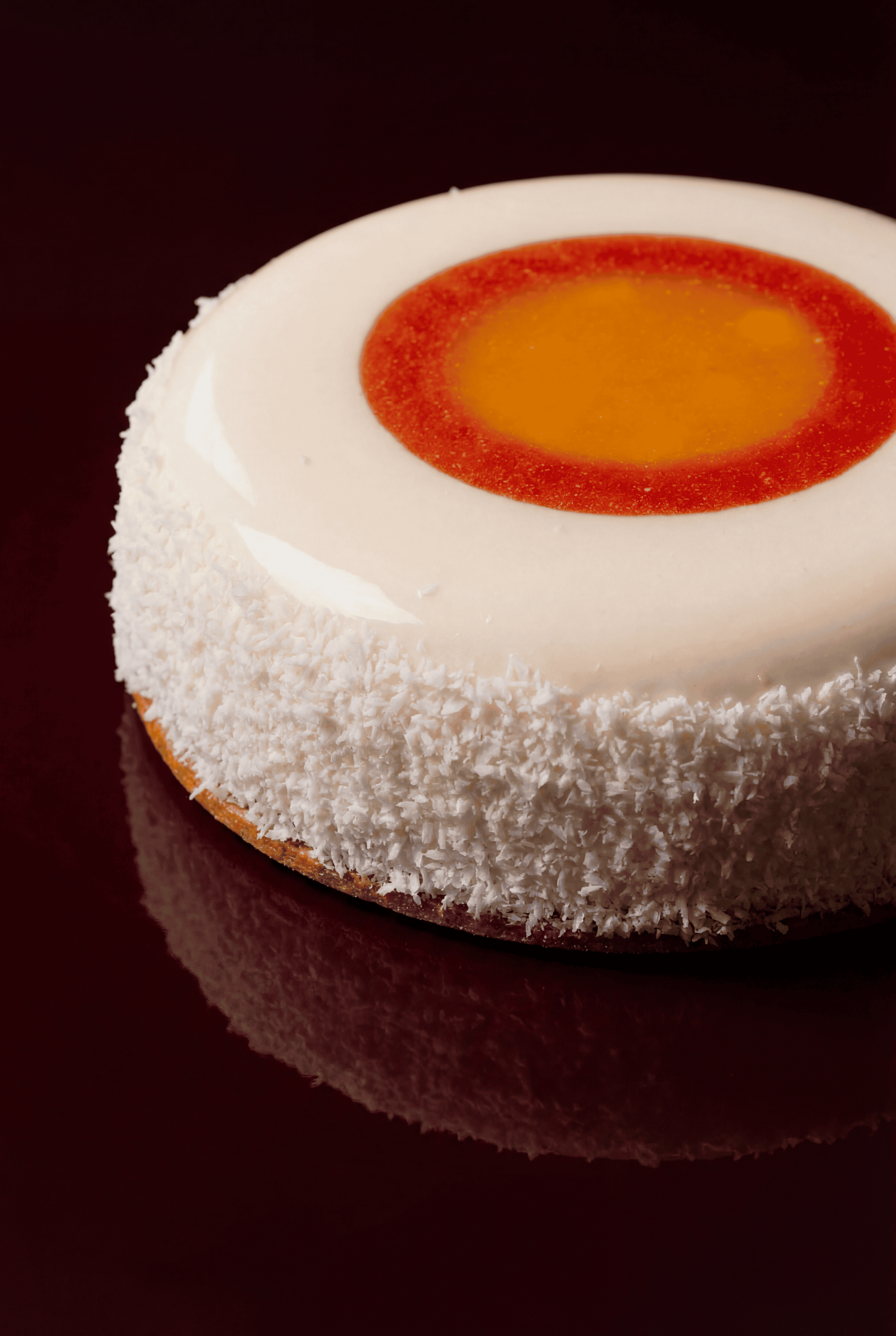 Coconut Halo – Coconut, Passion Fruit & Strawberry Mousse Cake