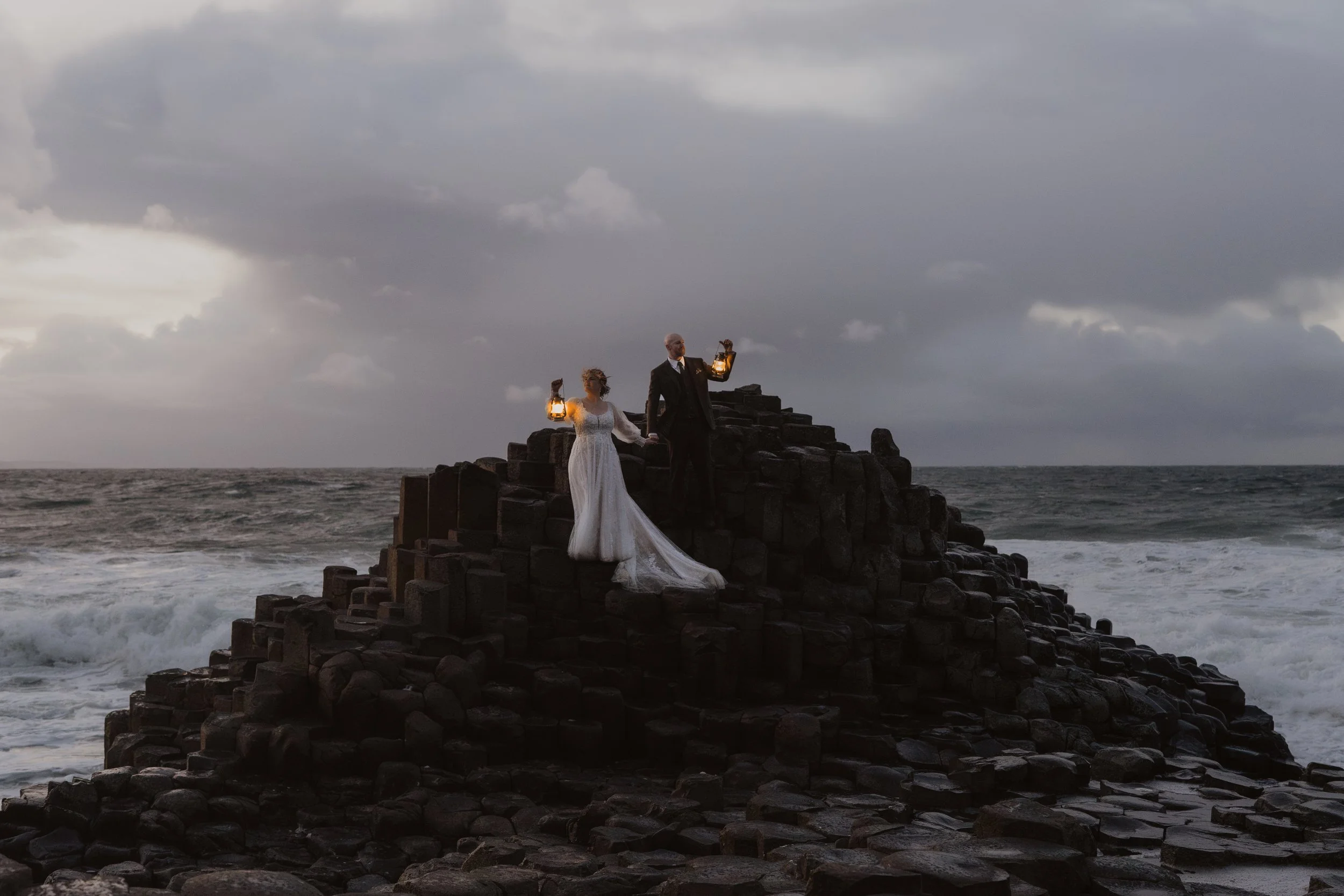 Adventure elopement at Dunluce Castle in Northern Ireland