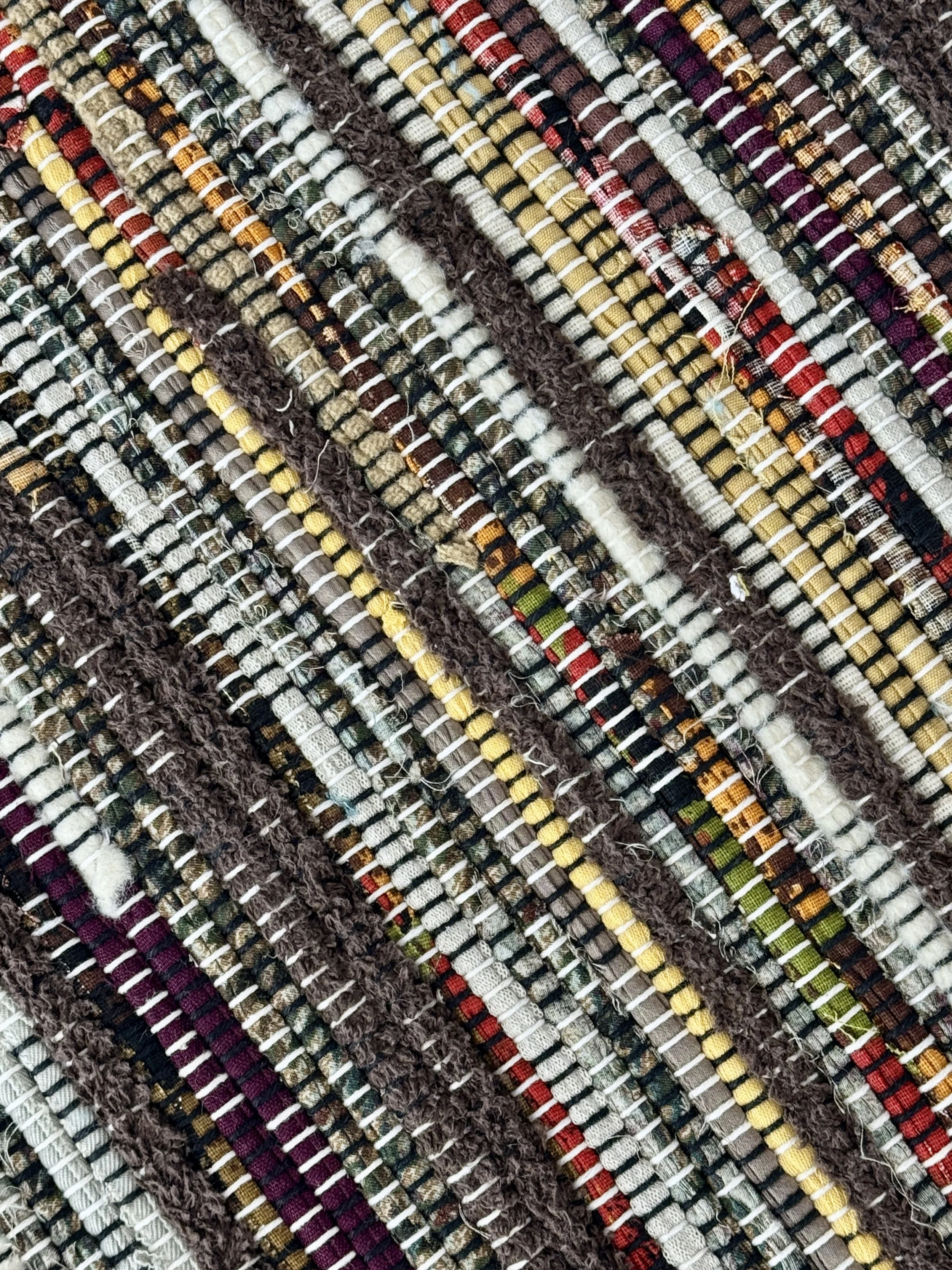 Close-up texture of handmade rag rug