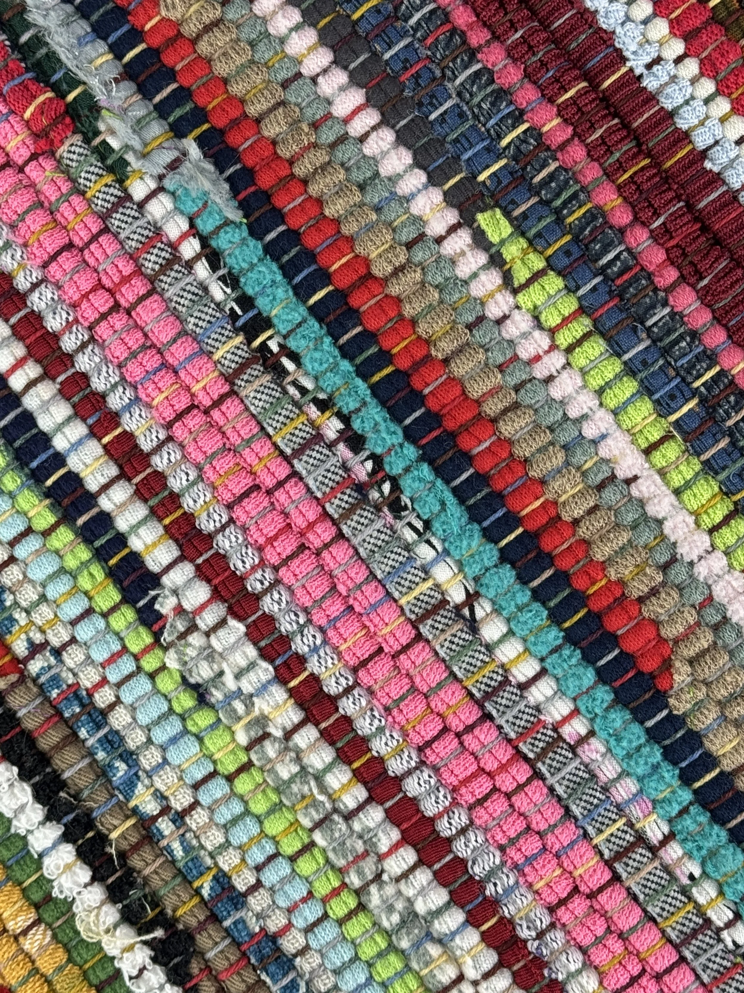 Close up texture handwoven rag rug