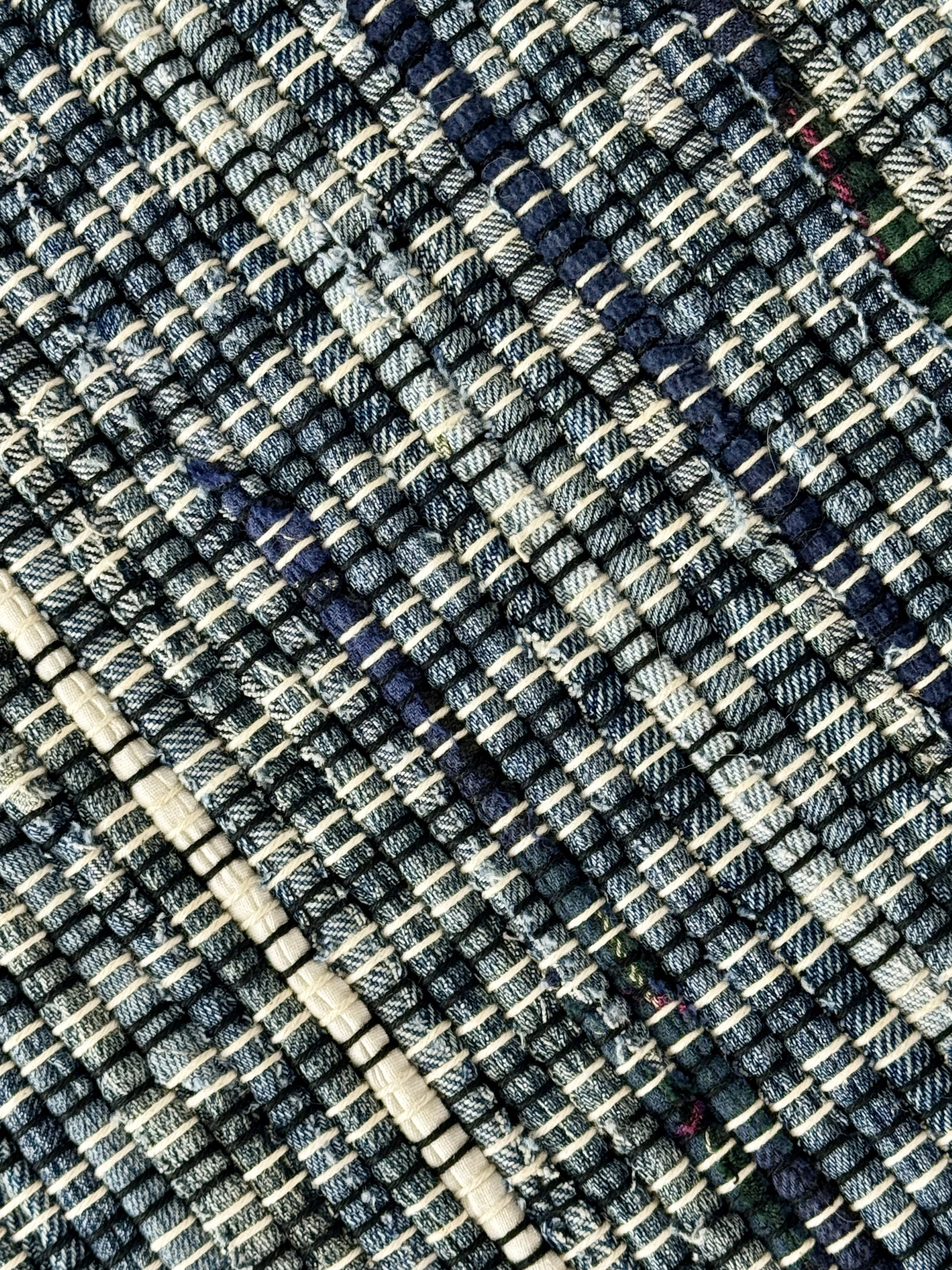 Close-up texture of handmade rag rug