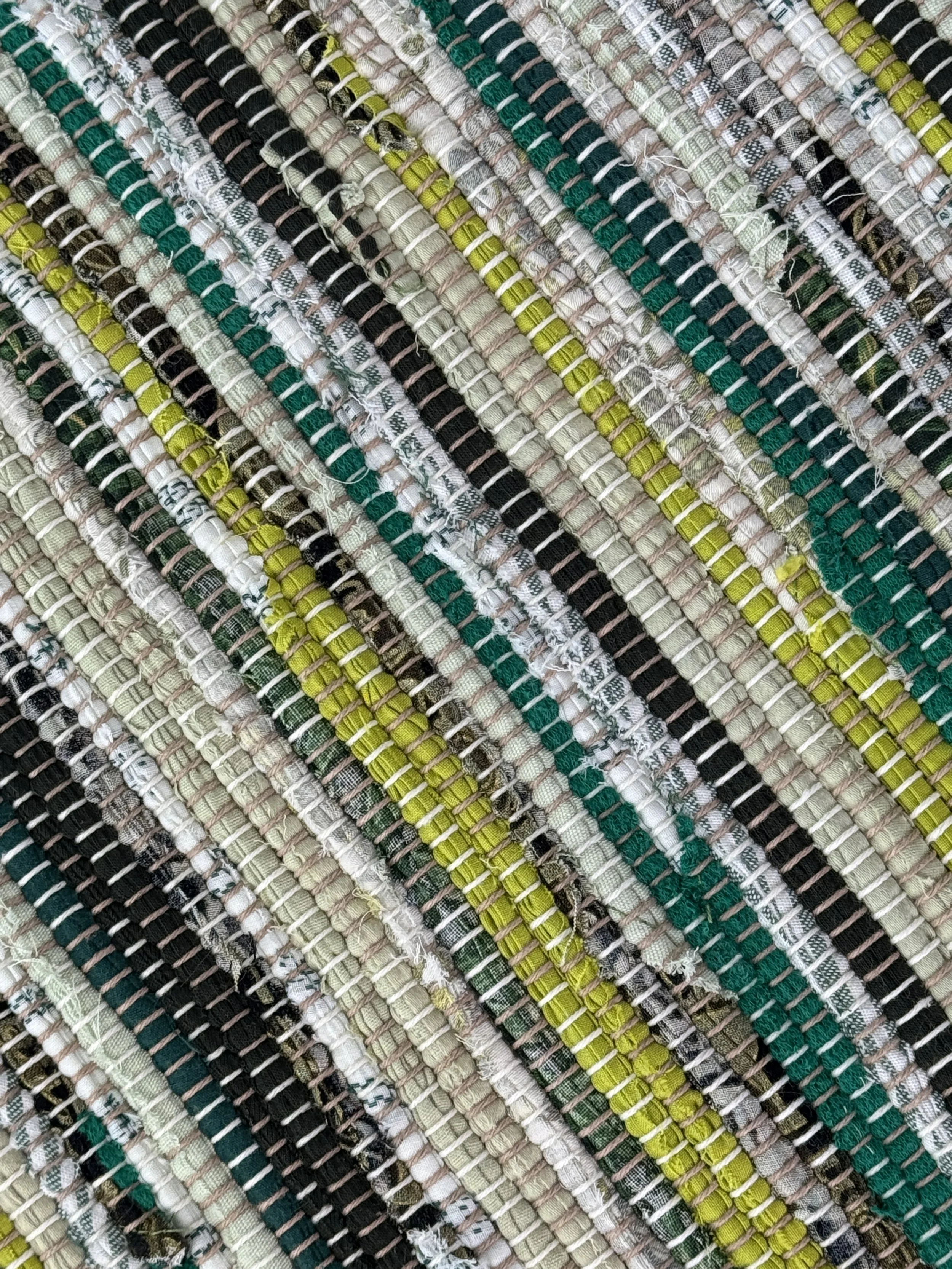 Close-up texture of handmade rag rug