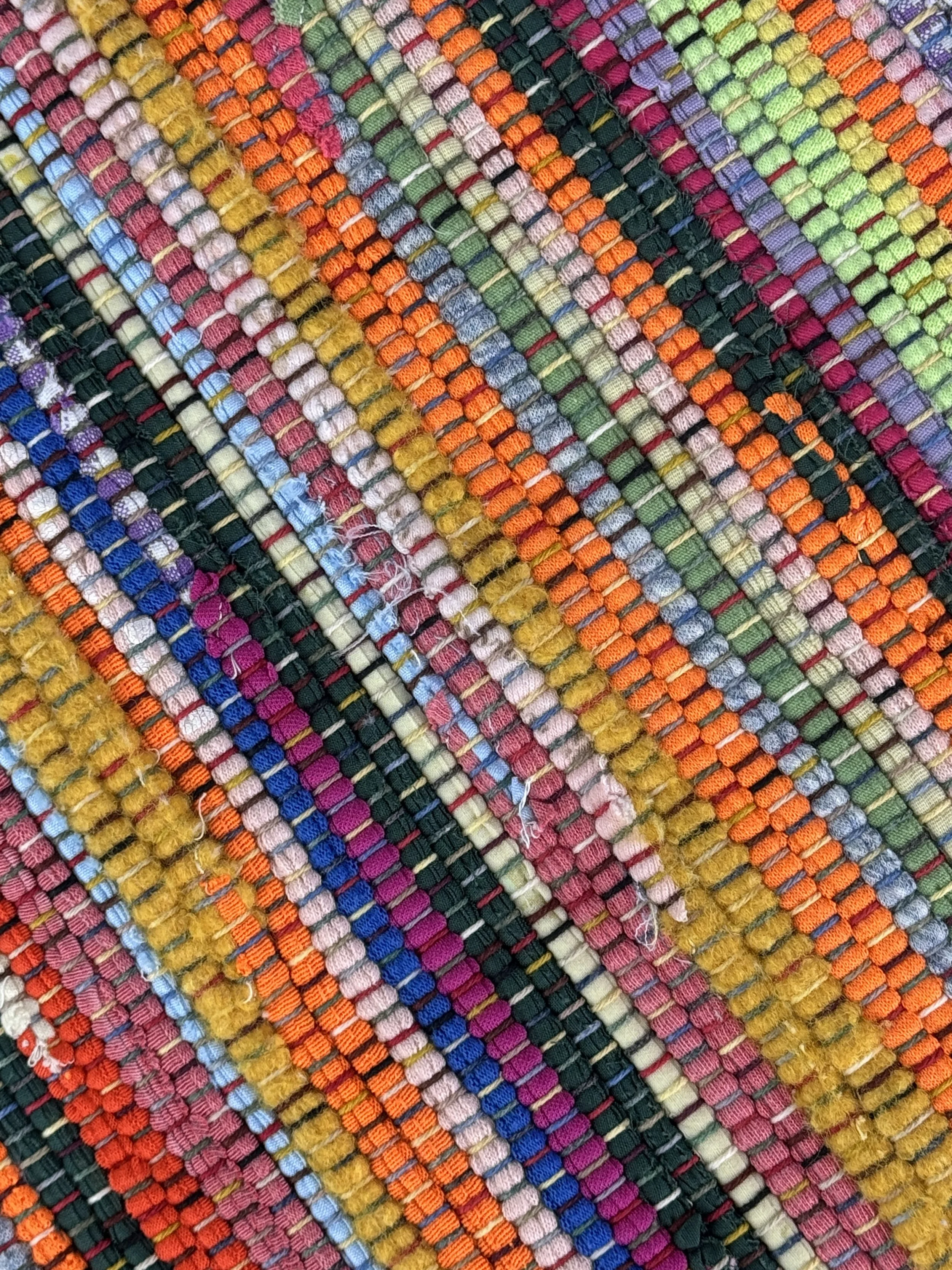 Close showing texture of handwoven rag rug
