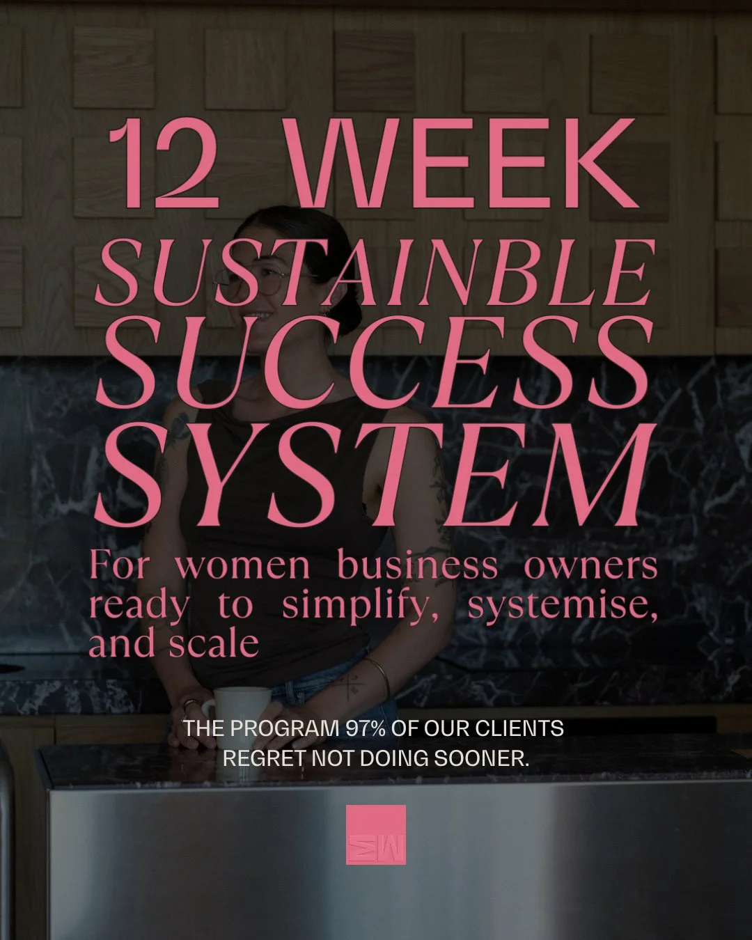 The 12 weeks Sustainable Success System for women business owners who are ready to scale &amp; systematise. ⁠
⁠
The program that will restructure your business to support your lifestyle while making more money. Less touch, more leads. ⁠
⁠
We start Ju