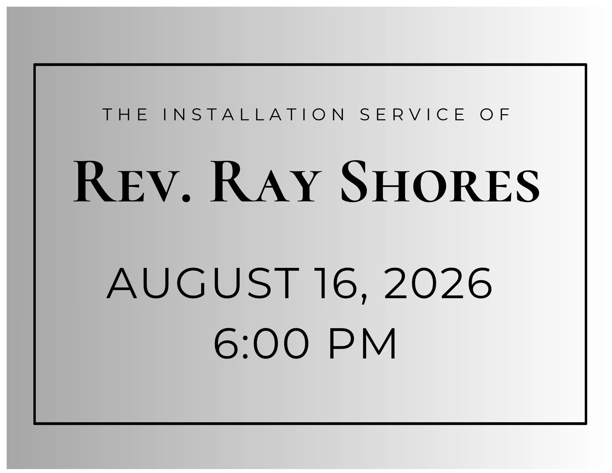 Installation of Rev Ray Shores - August 16, 2026