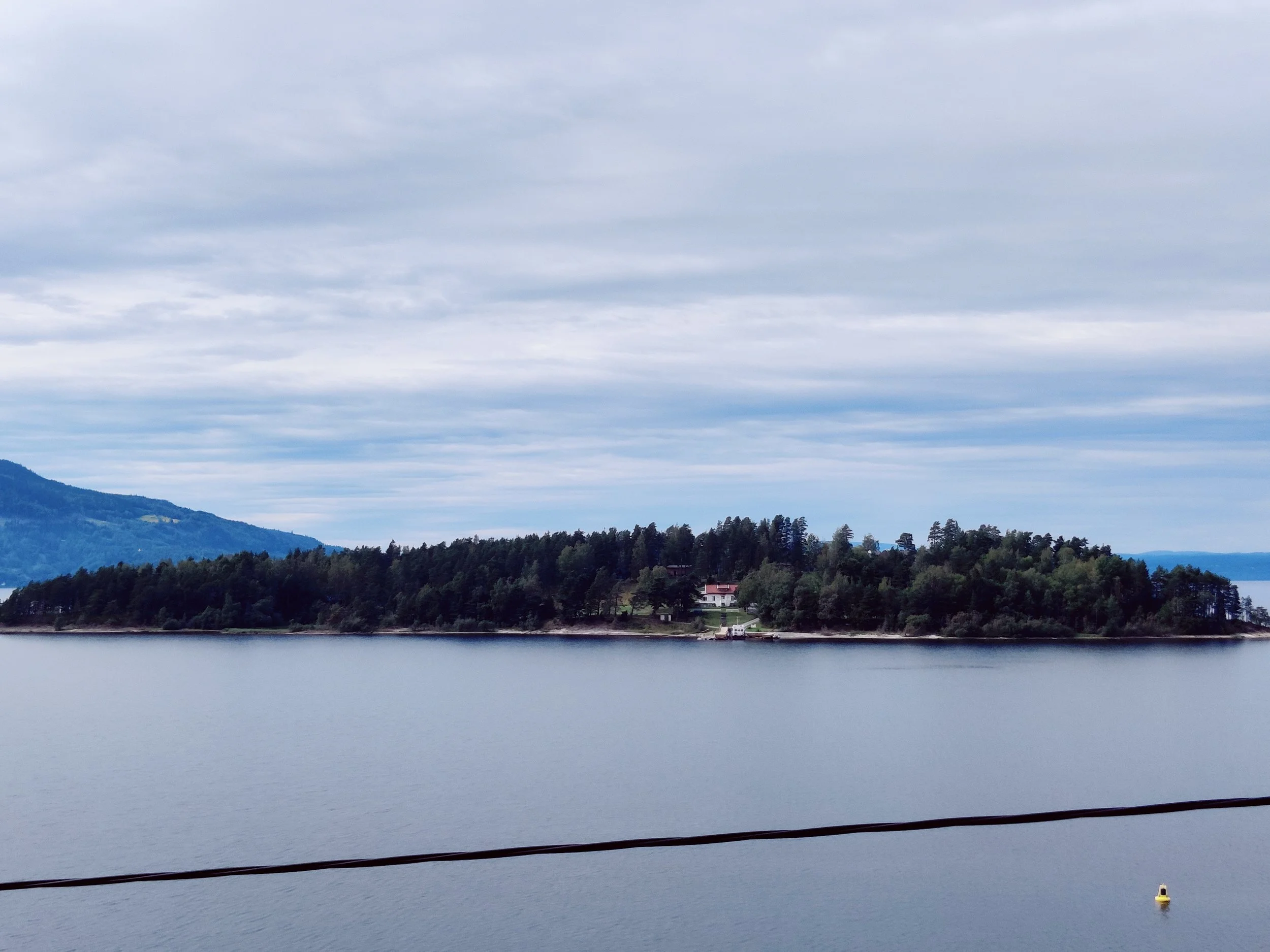Photo of Utøya taken by Bjørn Ihler on a drive towards a conference against polarisation.