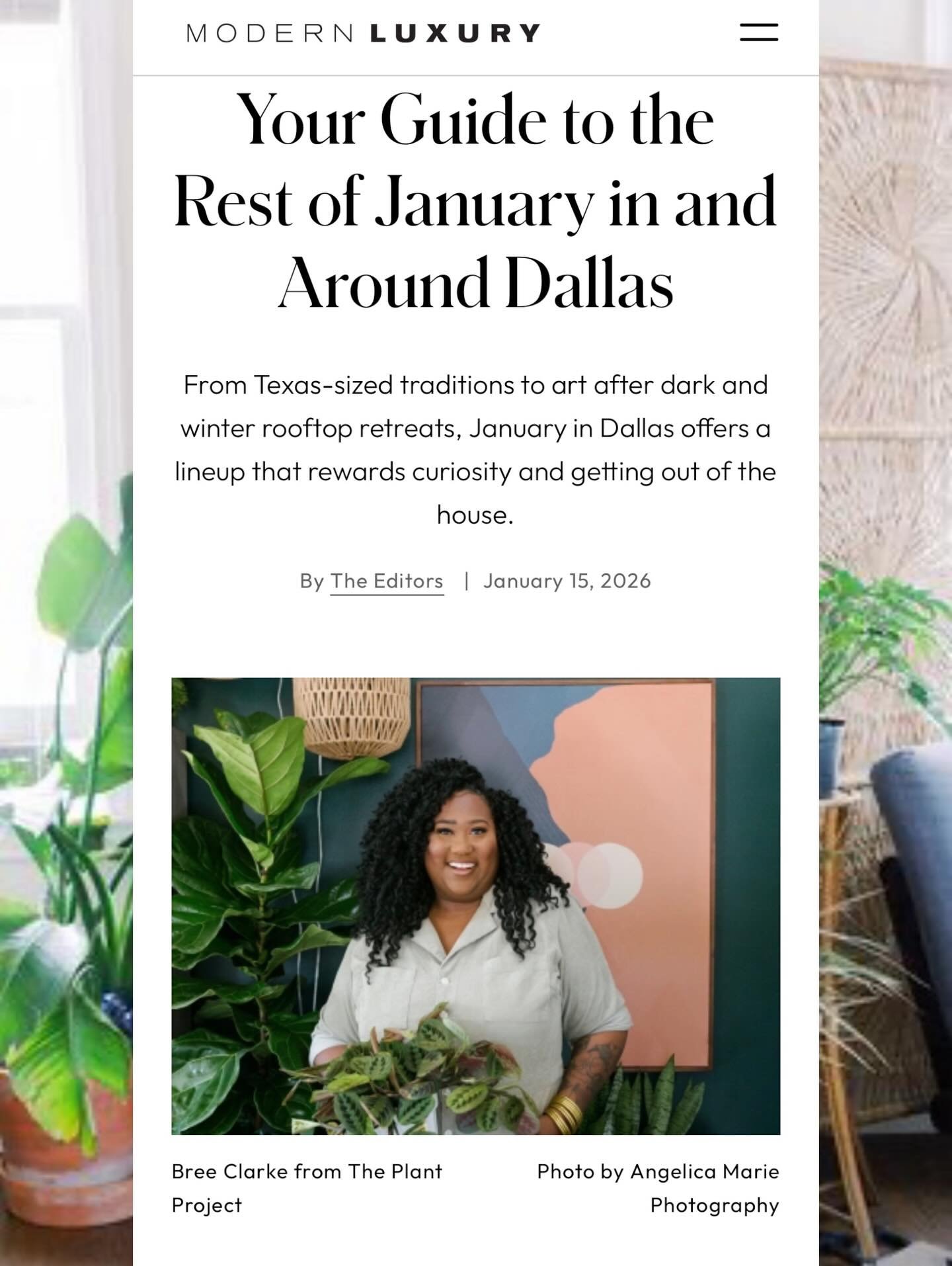 Recently we had the pleasure of being featured in @modluxdallas as something to do in January in Dallas&hellip;.that offers &amp;  rewards curiosity and gets you out of the house.

Dallas I know, we are all ready to get out the house by now. 

Which 