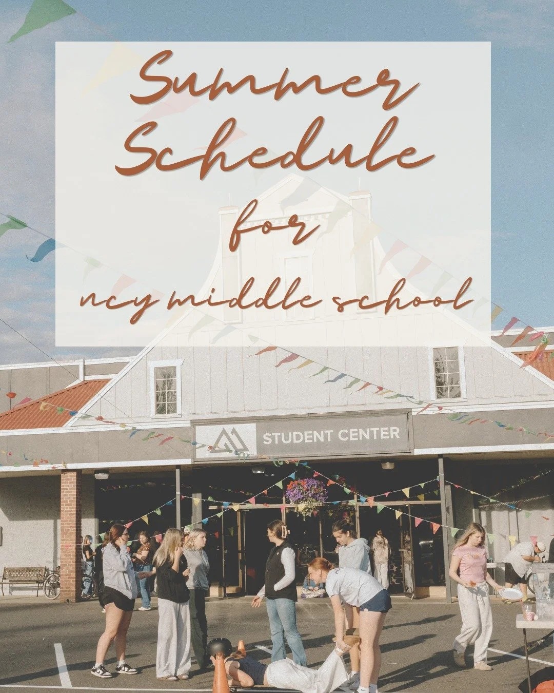 Middle Schoolers, summer is here! ☀️

Our Pastor @diegolovesjesus has so much in store for you these next three months, and we can't wait to see you there at all of these fun summer events! Btw, 8th graders, you will not move up until the fall, so YO