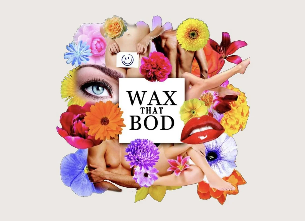 Wax That Bod floral collage artwork