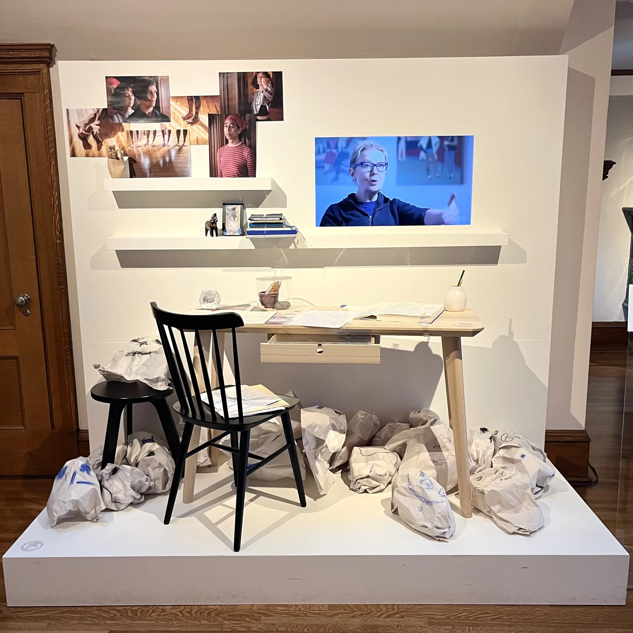 An exhibit of Laurie's desk at the American Swedish Institute