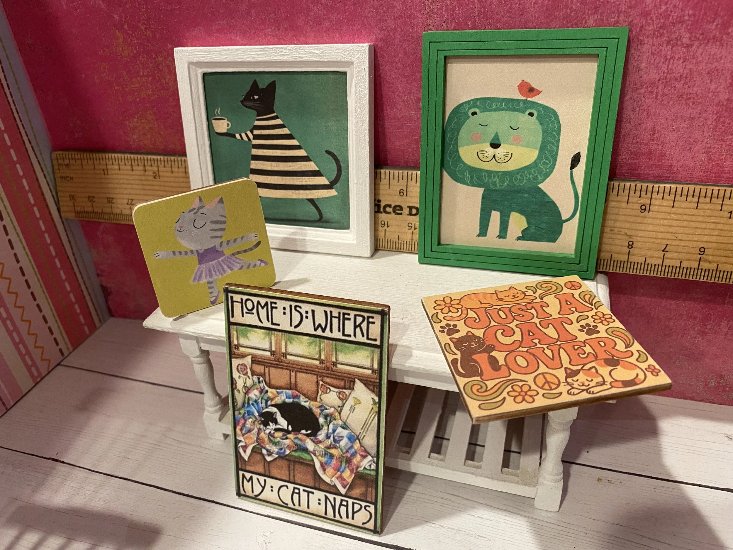 Miniature Cat Art and Signs, 1:12