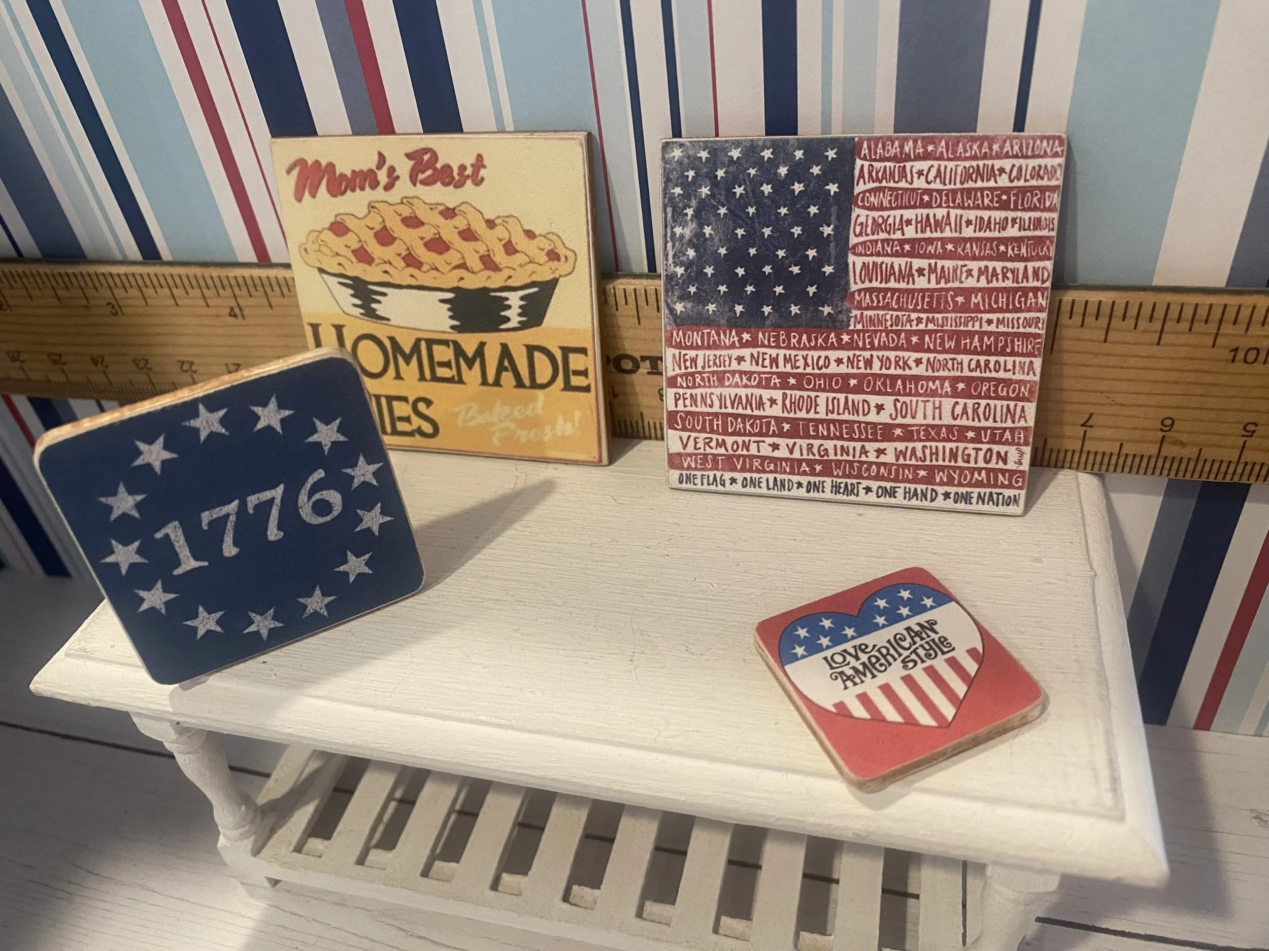 Miniature 4th of July Signs, Art, 1:12