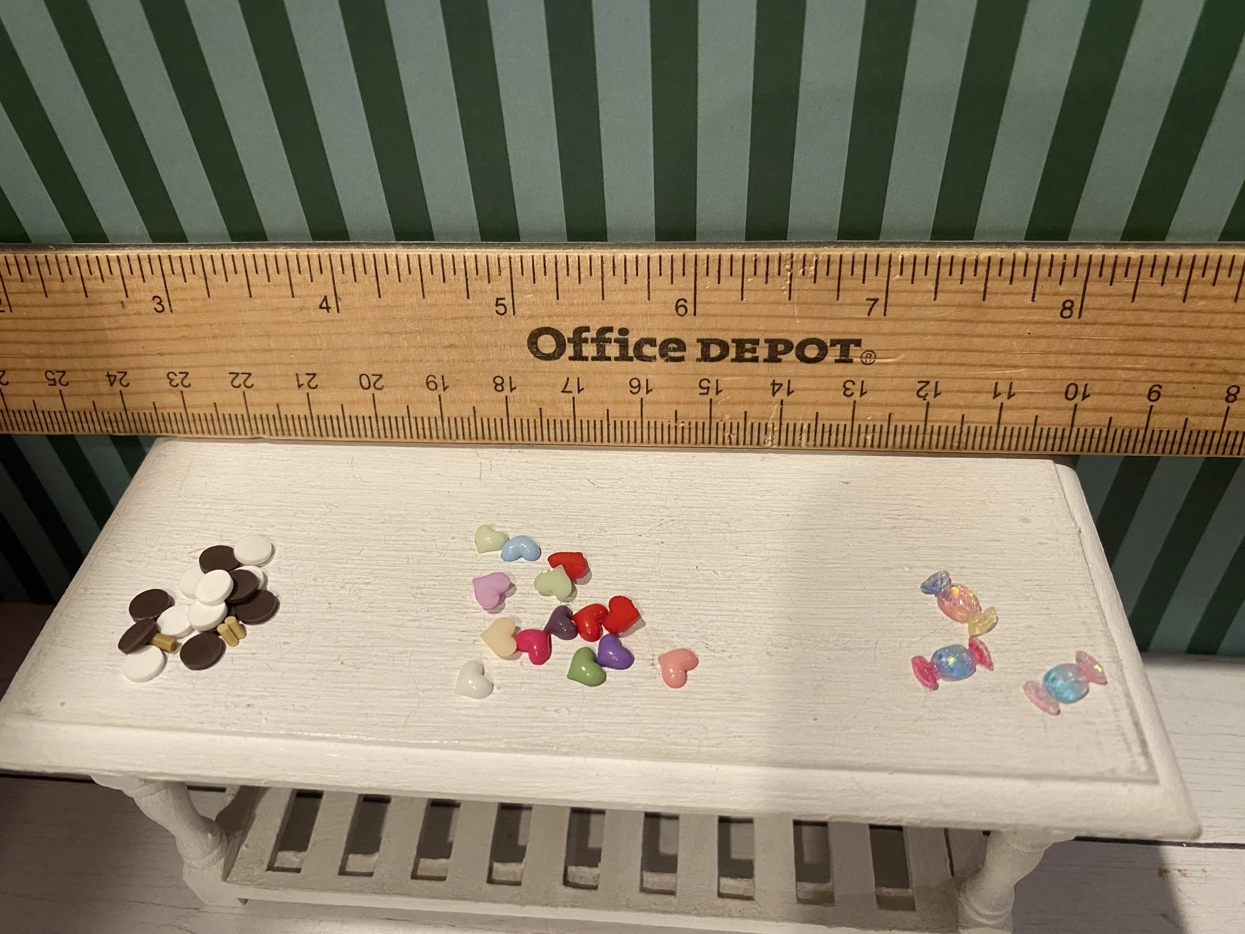 Miniature Loose Chocolate Candy, Heart Trinkets, Nail Charms, Wrapped Style Candy Trinkets, 1:12