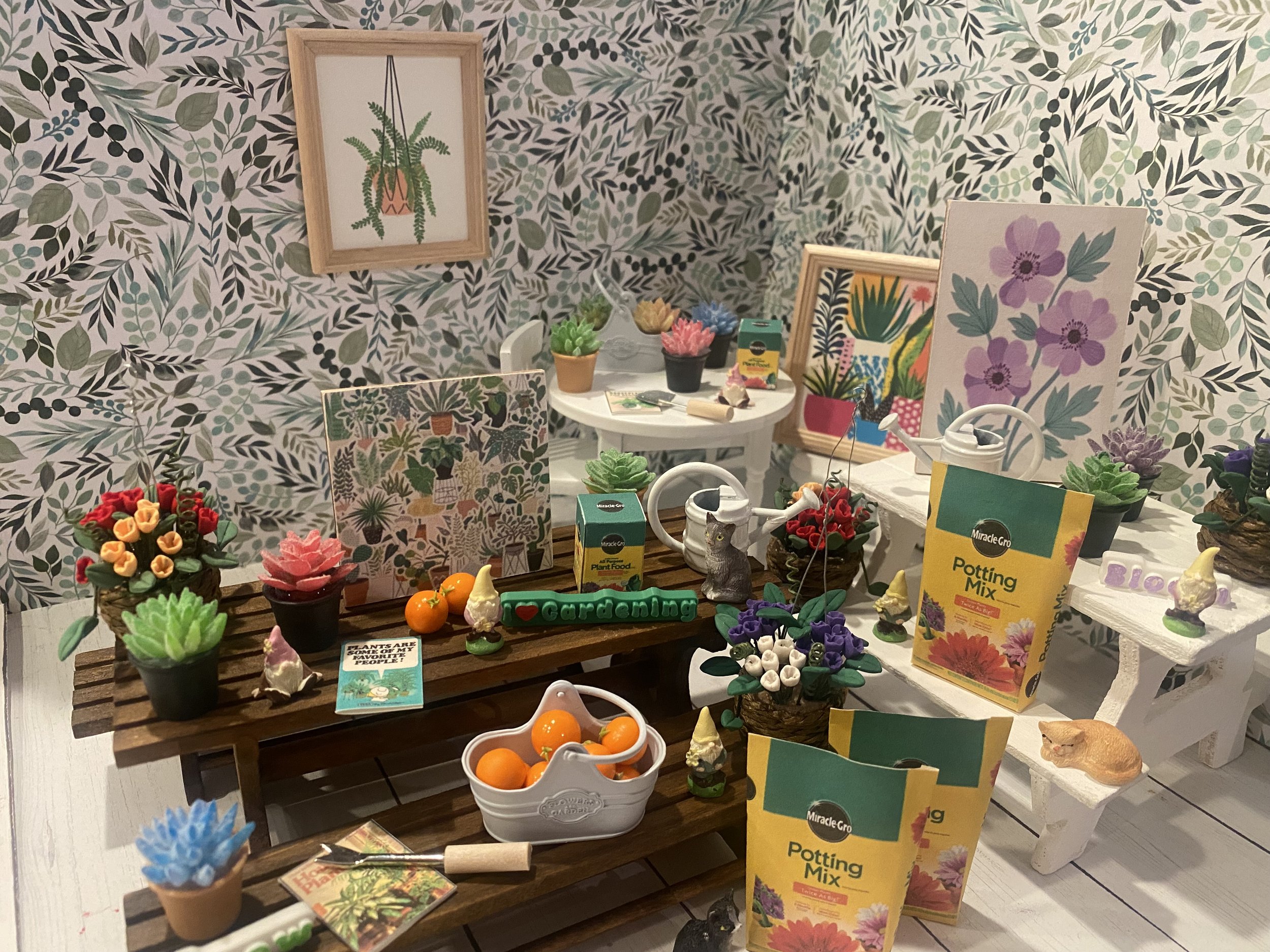 Miniature Houseplants, Dollhouse Plant Accessories, 1:12