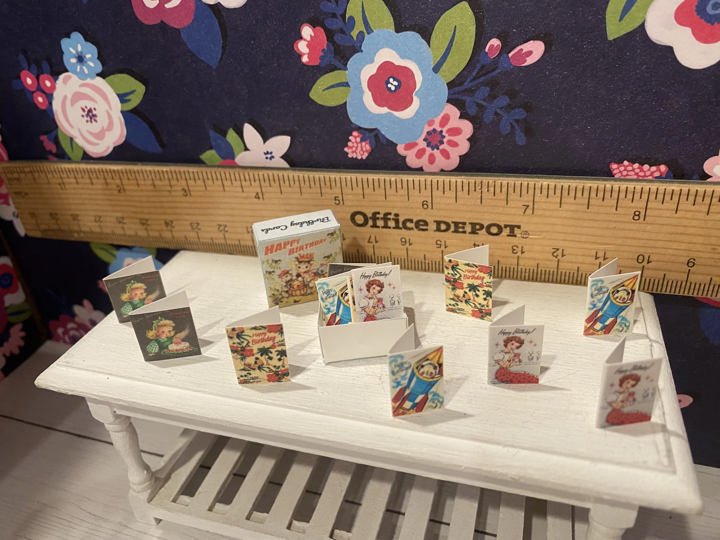 Miniature Box of 12 Birthday Cards, 1:12