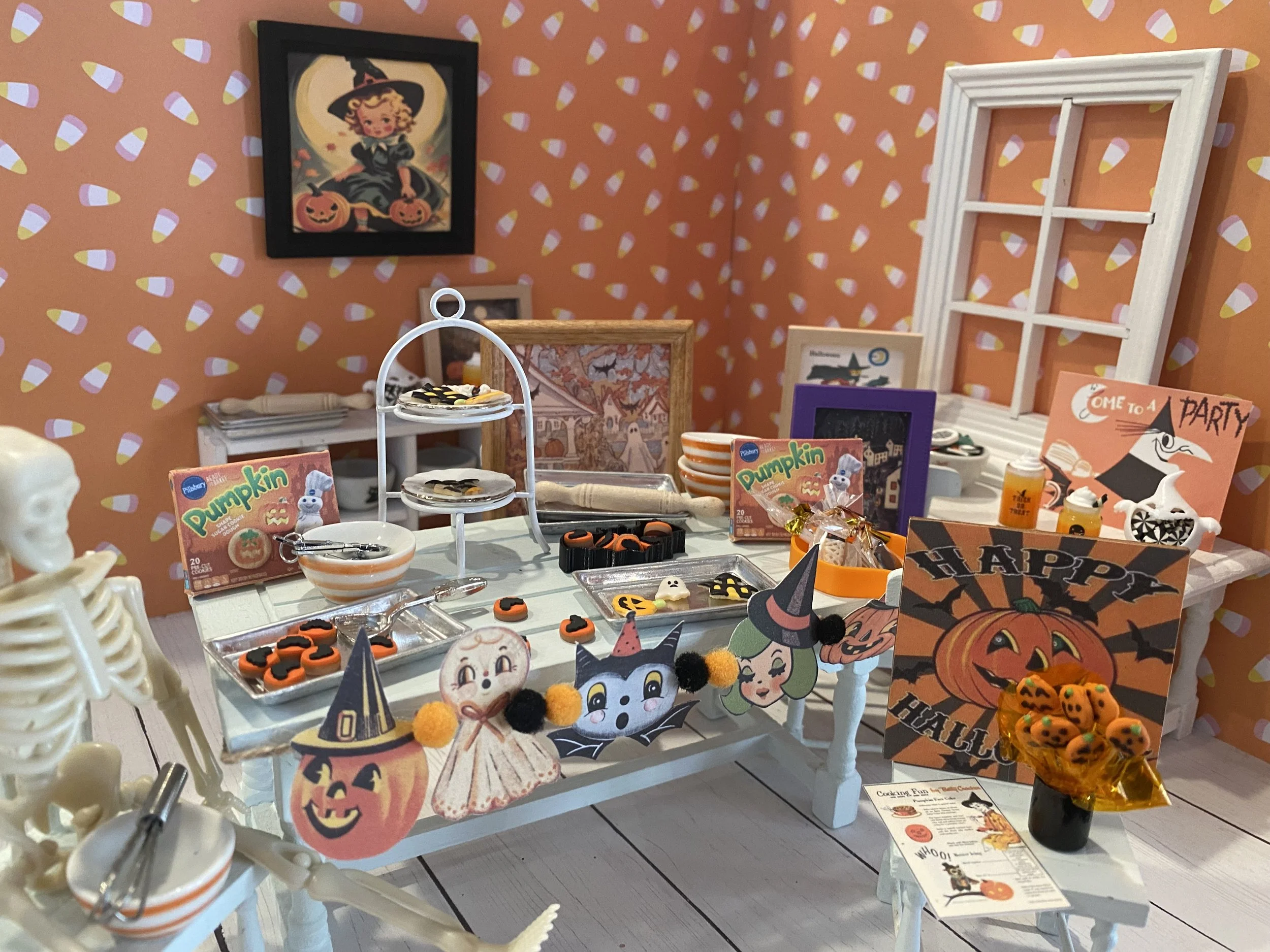 Miniature Halloween Cookies, Dough Box, Baking Supplies, 1:12