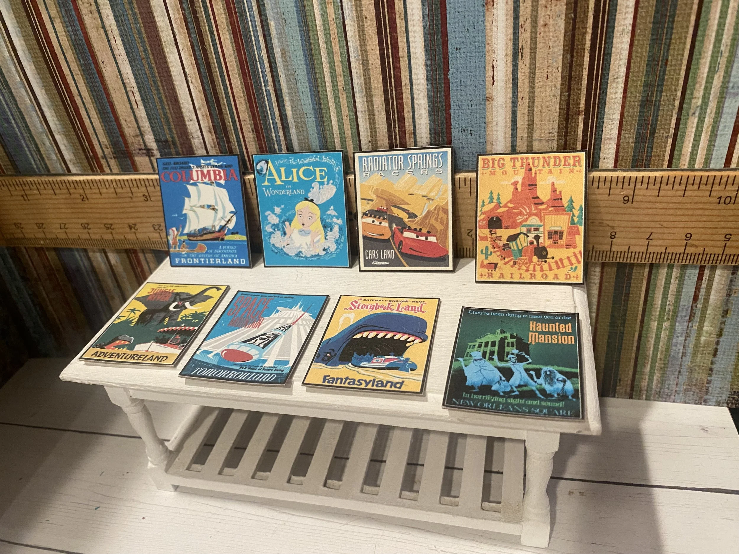 Set of 8 Theme Park Posters, 1:12