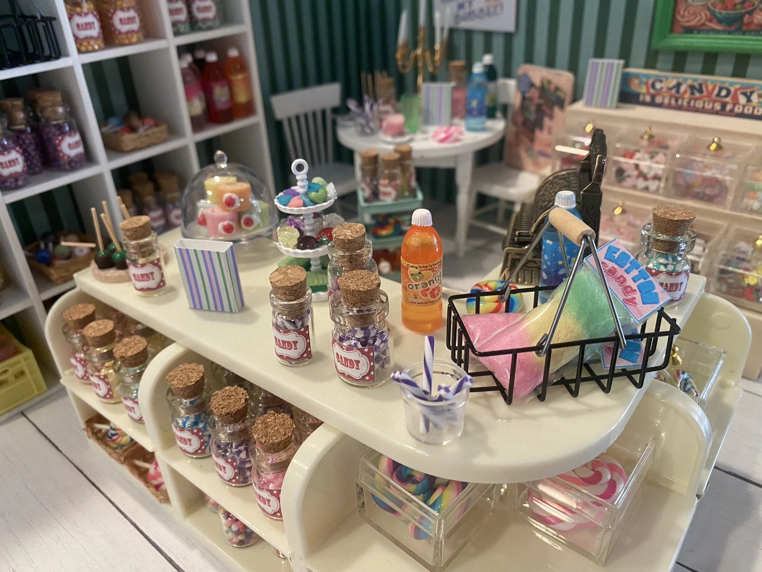 Miniature Candy Shoppe, Dollhouse Old Fashioned Candies, Sticks, Gumballs, Swirls, 1:12