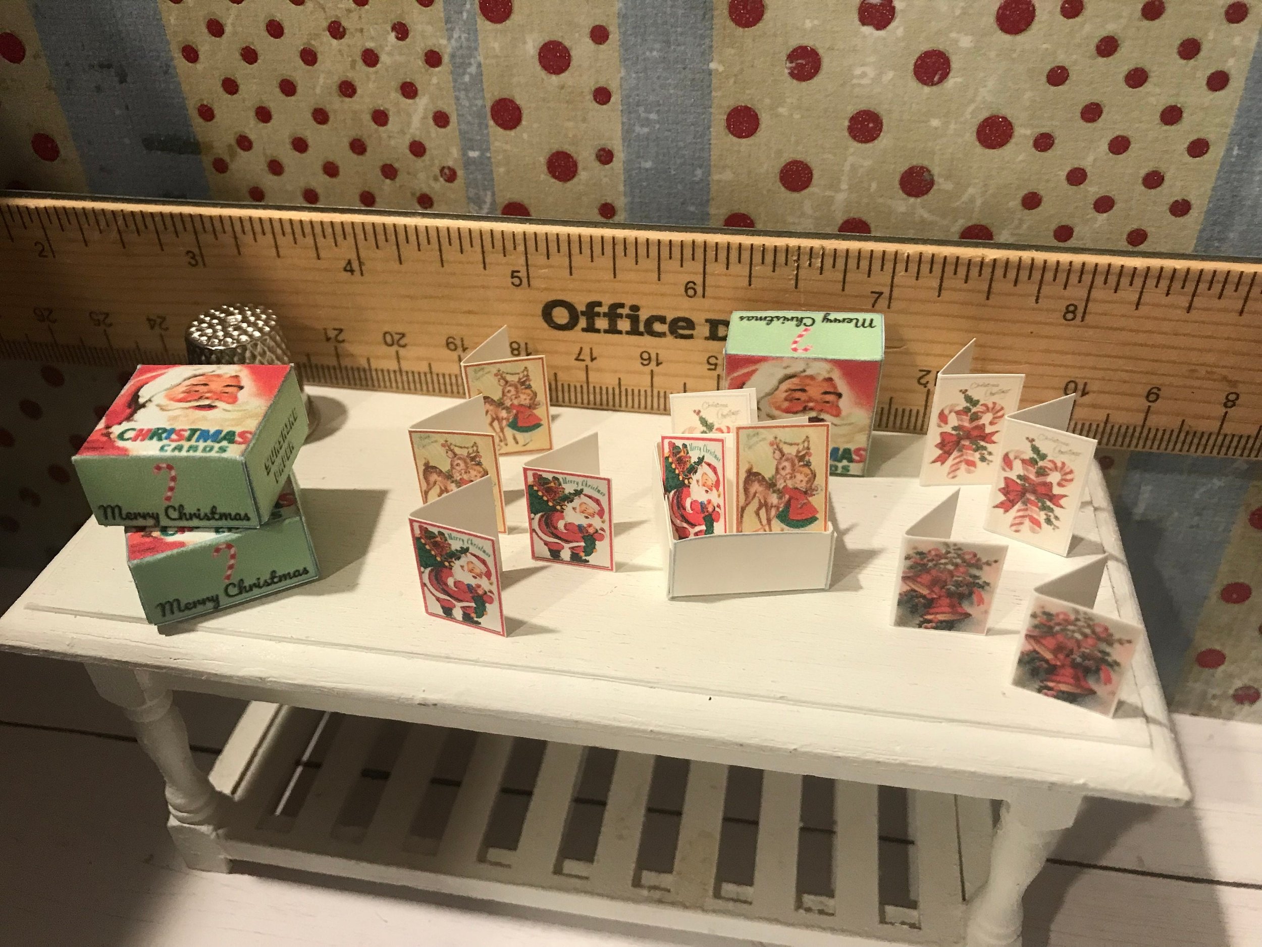 Miniature Christmas Cards w/Box, 1:12