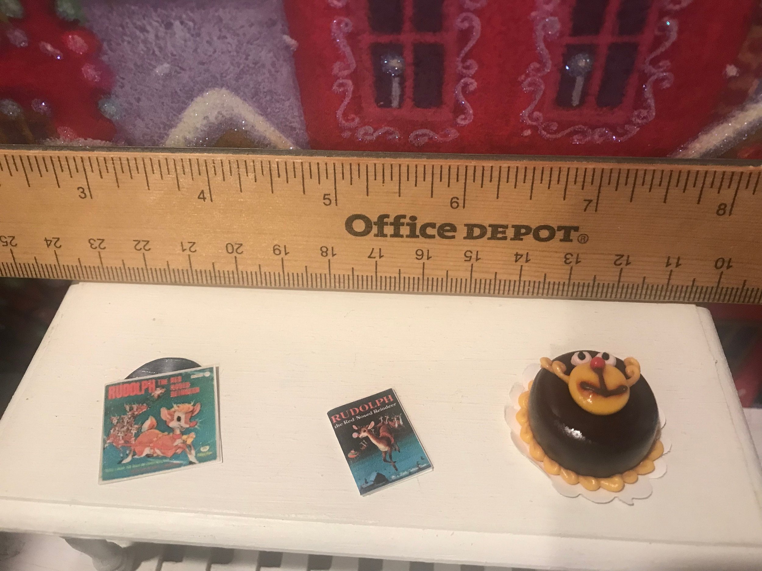 Miniature Rudolph the Red Nosed Reindeer, Cakes, Games, Cocoa, 1:12