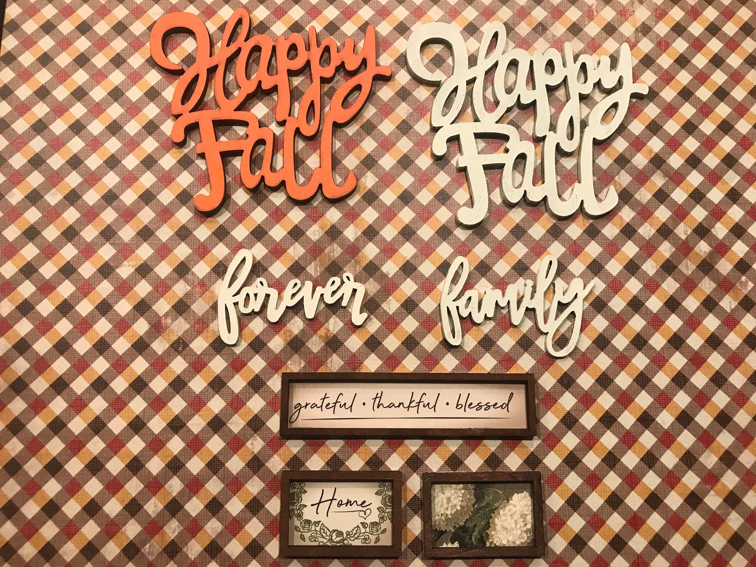 Miniature Wood Thanksgiving Signs and Word Art, 1:12