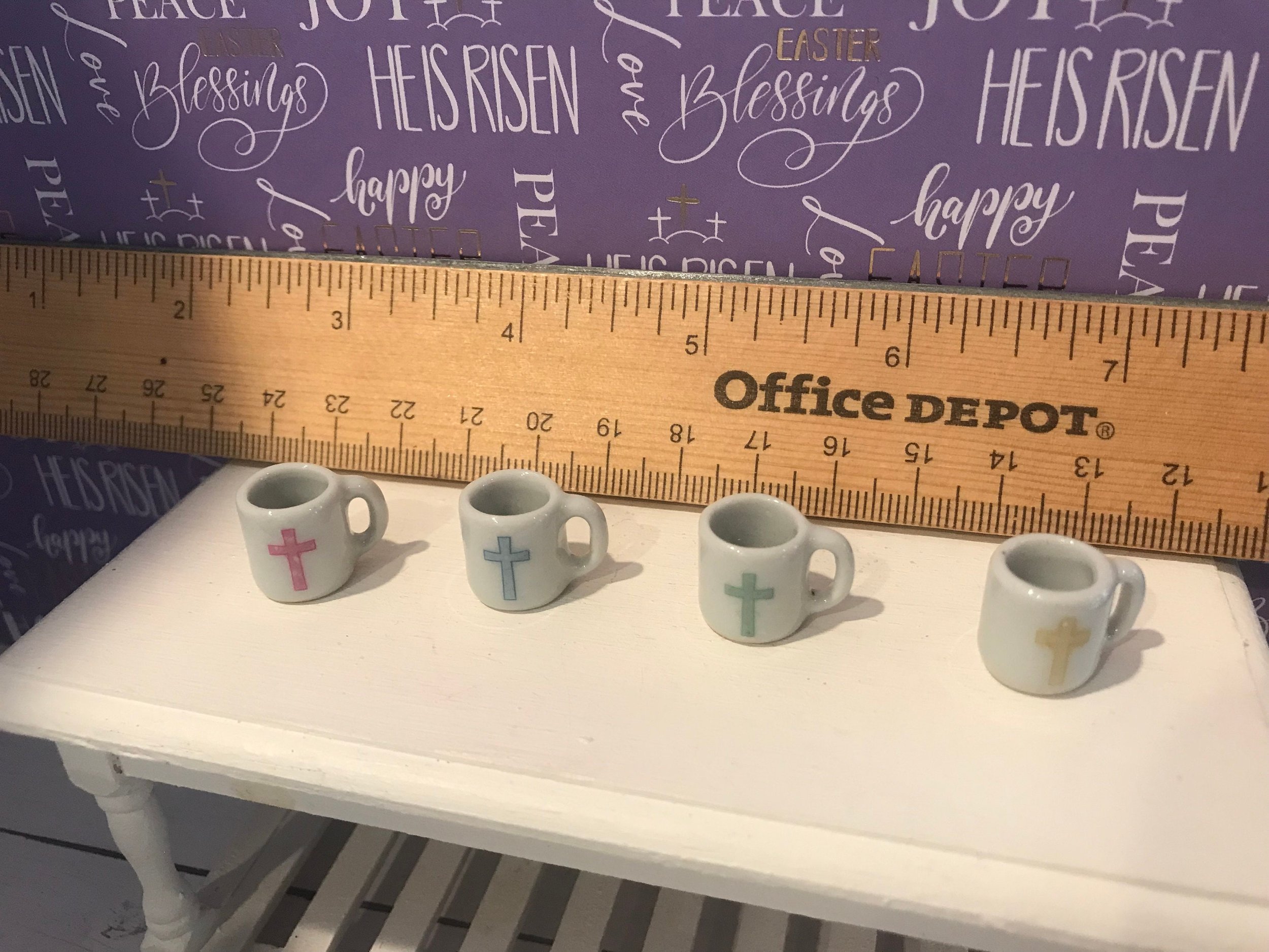 Miniature Easter Religious Mugs, 1:12
